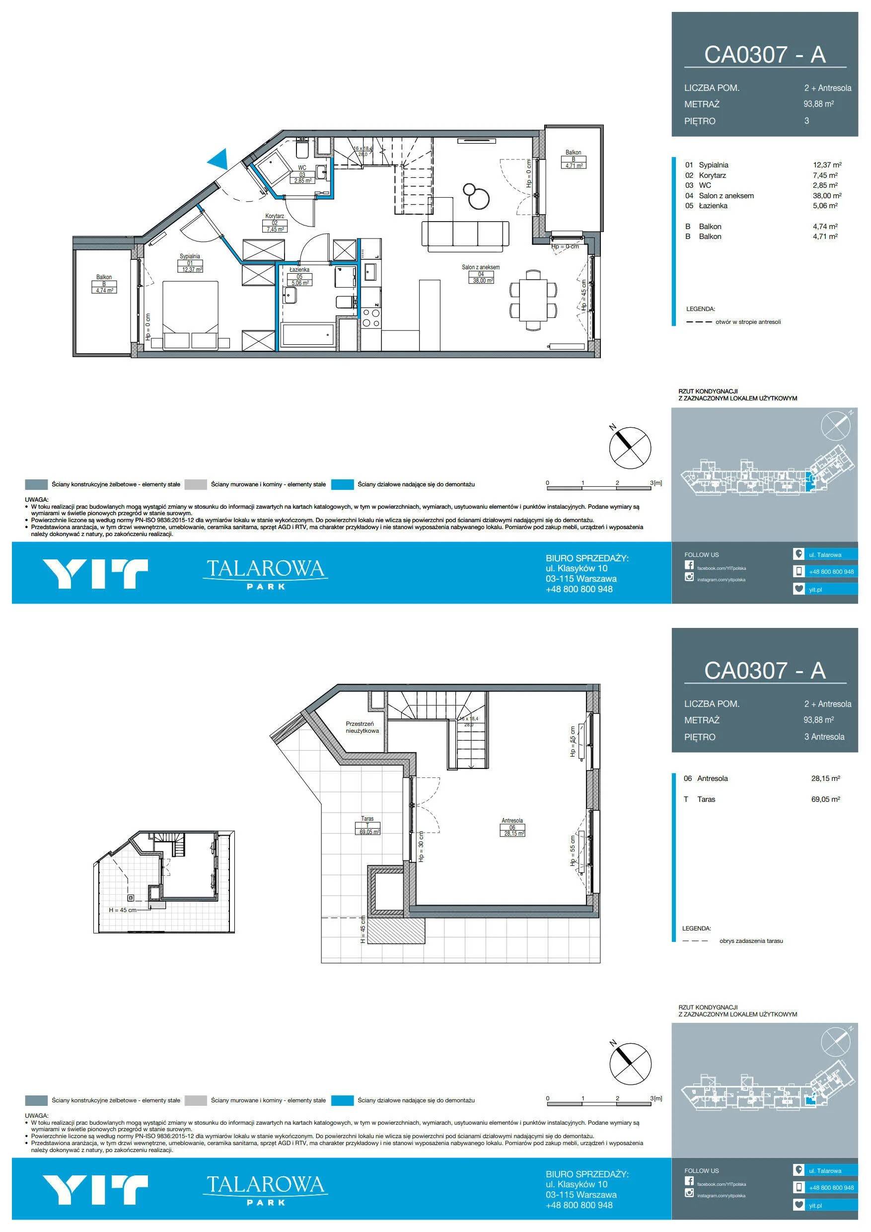 Talarowa Park – inwestycja YIT - lokal CA 0307, budynek 1-ZCKXAB