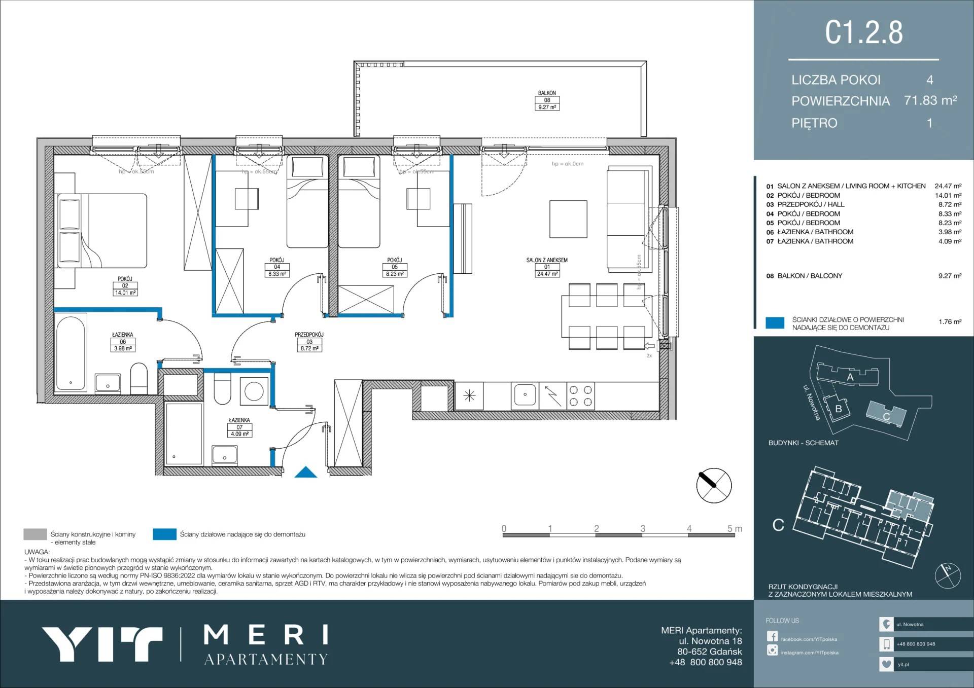 Meri Apartamenty – inwestycja YIT - lokal C 1.2.8, budynek PGPL100115