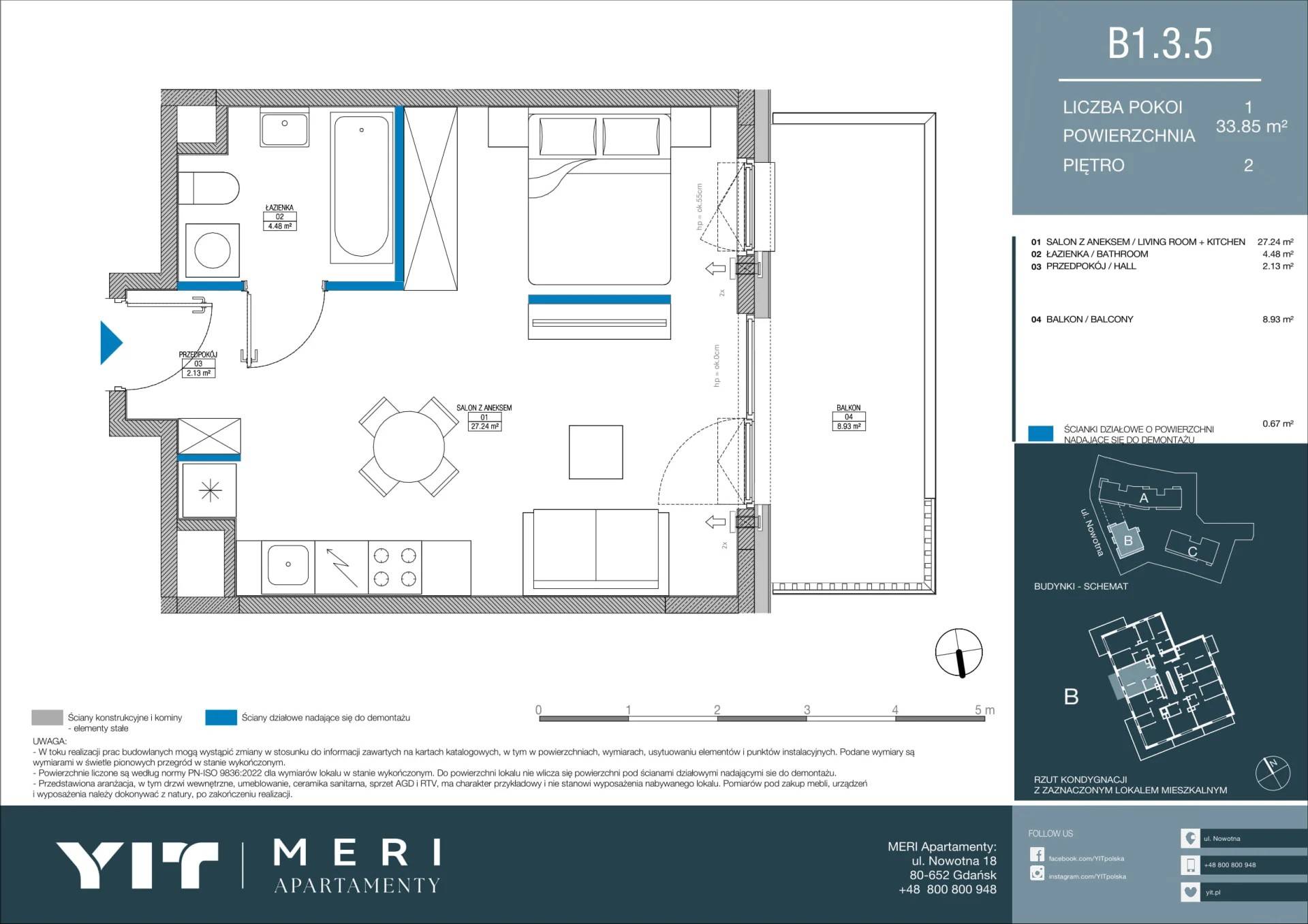 Meri Apartamenty – inwestycja YIT - lokal B 1.3.5, budynek PGPL100114