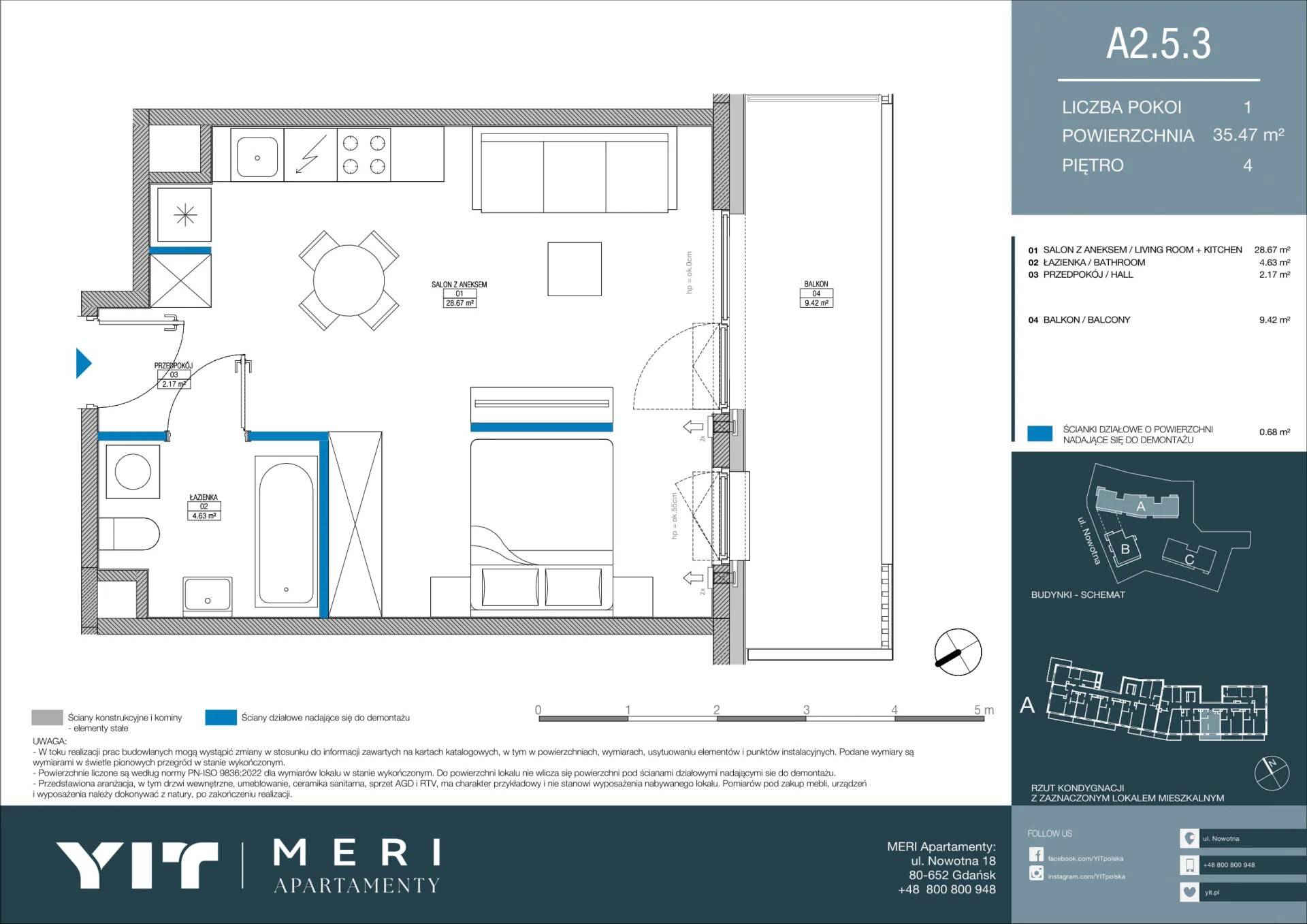 Meri Apartamenty – inwestycja YIT - lokal A 2.5.3, budynek PGPL100113