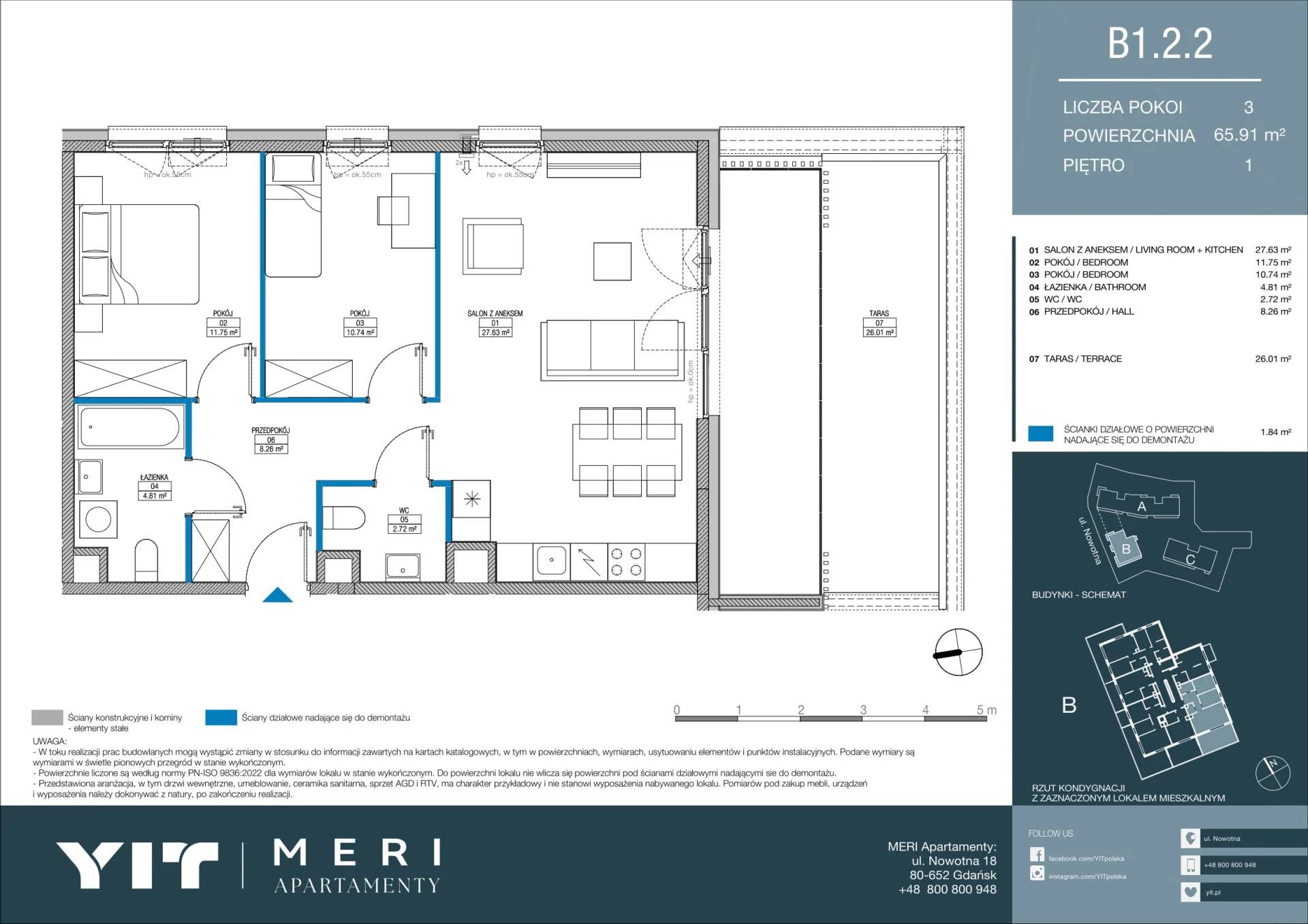 Meri Apartamenty – inwestycja YIT - lokal B 1.2.2, budynek PGPL100114
