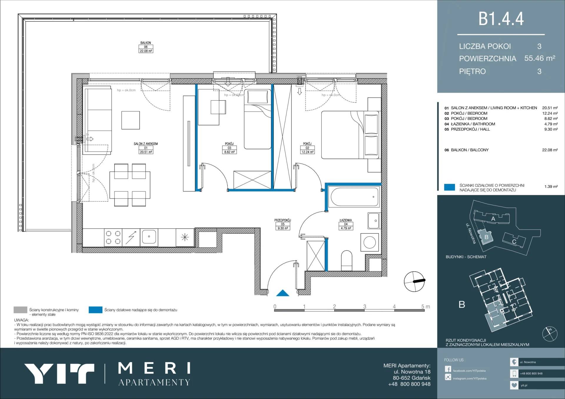Meri Apartamenty – inwestycja YIT - lokal B 1.4.4, budynek PGPL100114