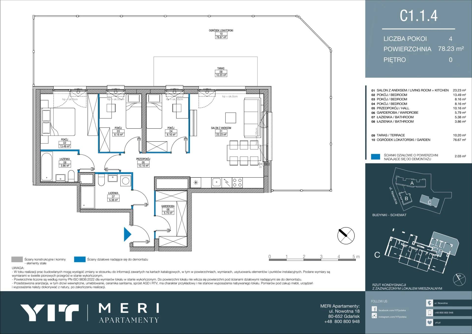 Meri Apartamenty – inwestycja YIT - lokal C 1.1.4, budynek PGPL100115