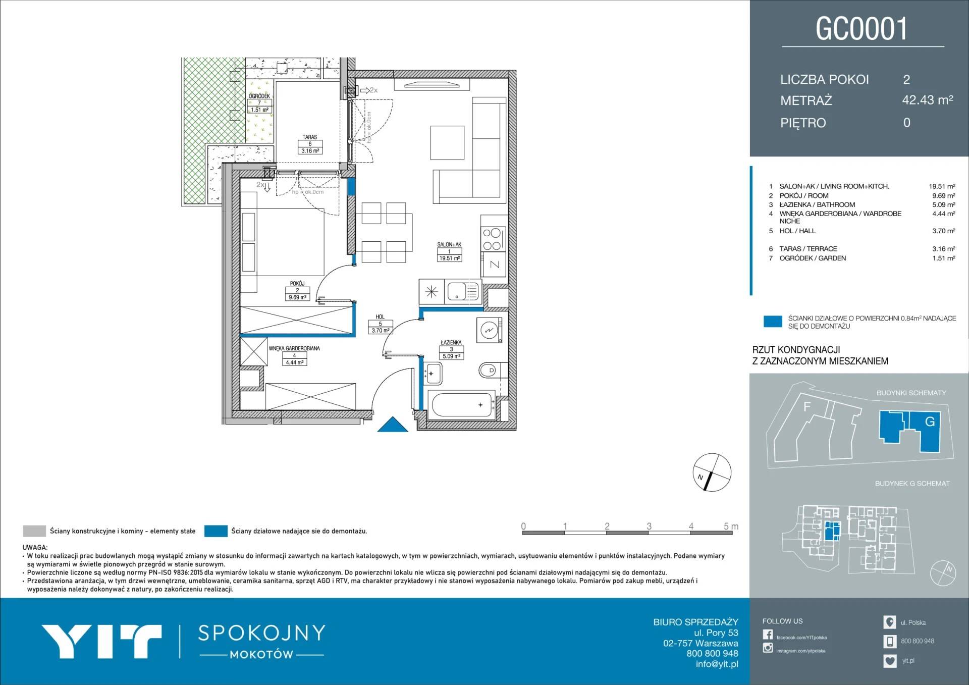 Spokojny Mokotów II – inwestycja YIT - lokal G C0001, budynek 1-1254B23