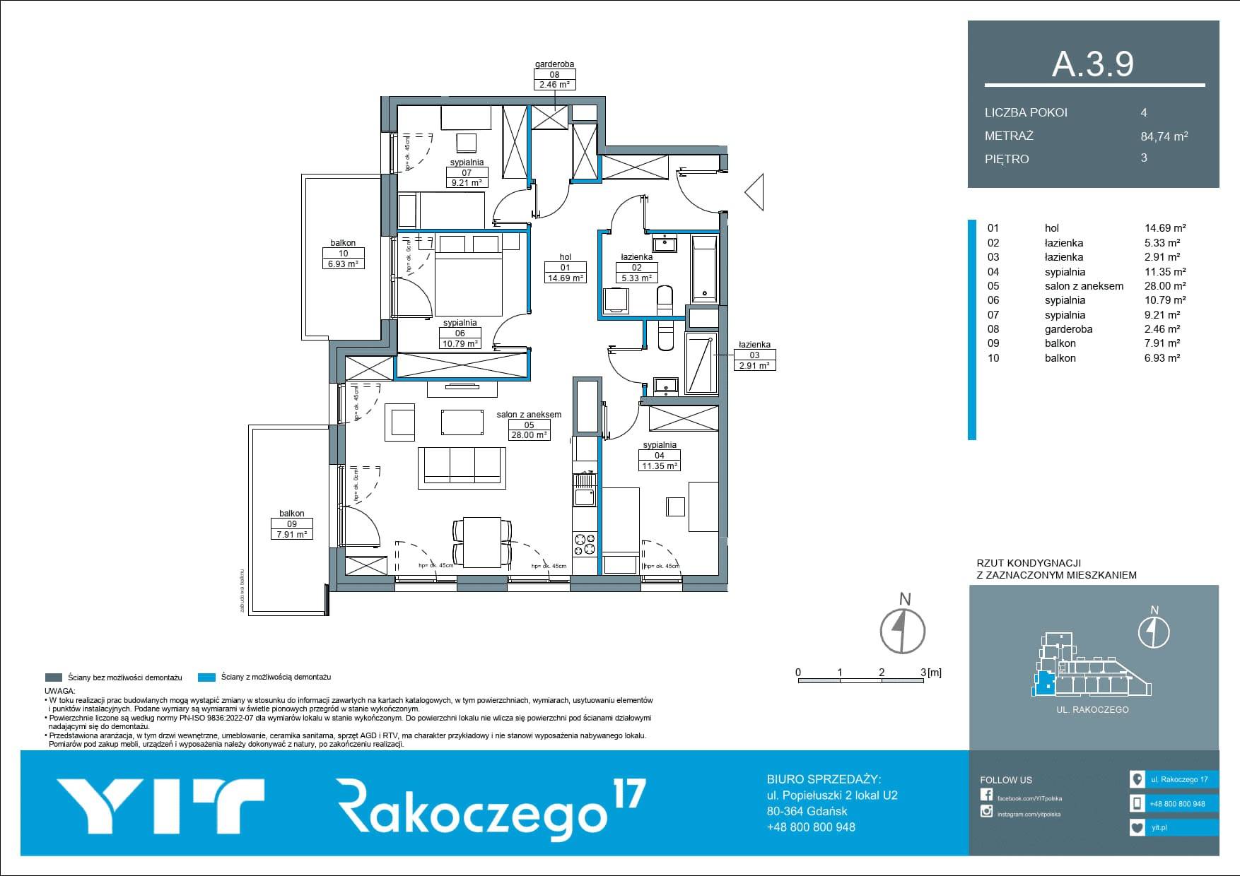 Rakoczego 17 – inwestycja YIT - lokal A 3.9, budynek 1-126E611