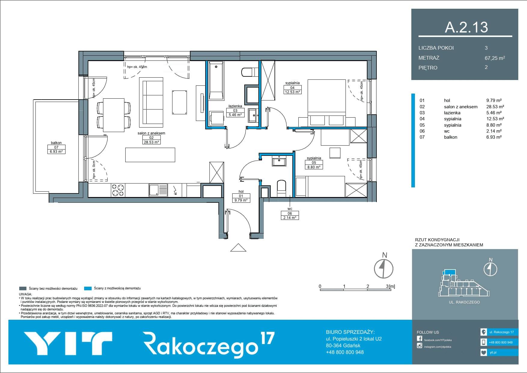 Rakoczego 17 – inwestycja YIT - lokal A 2.13, budynek 1-126E611