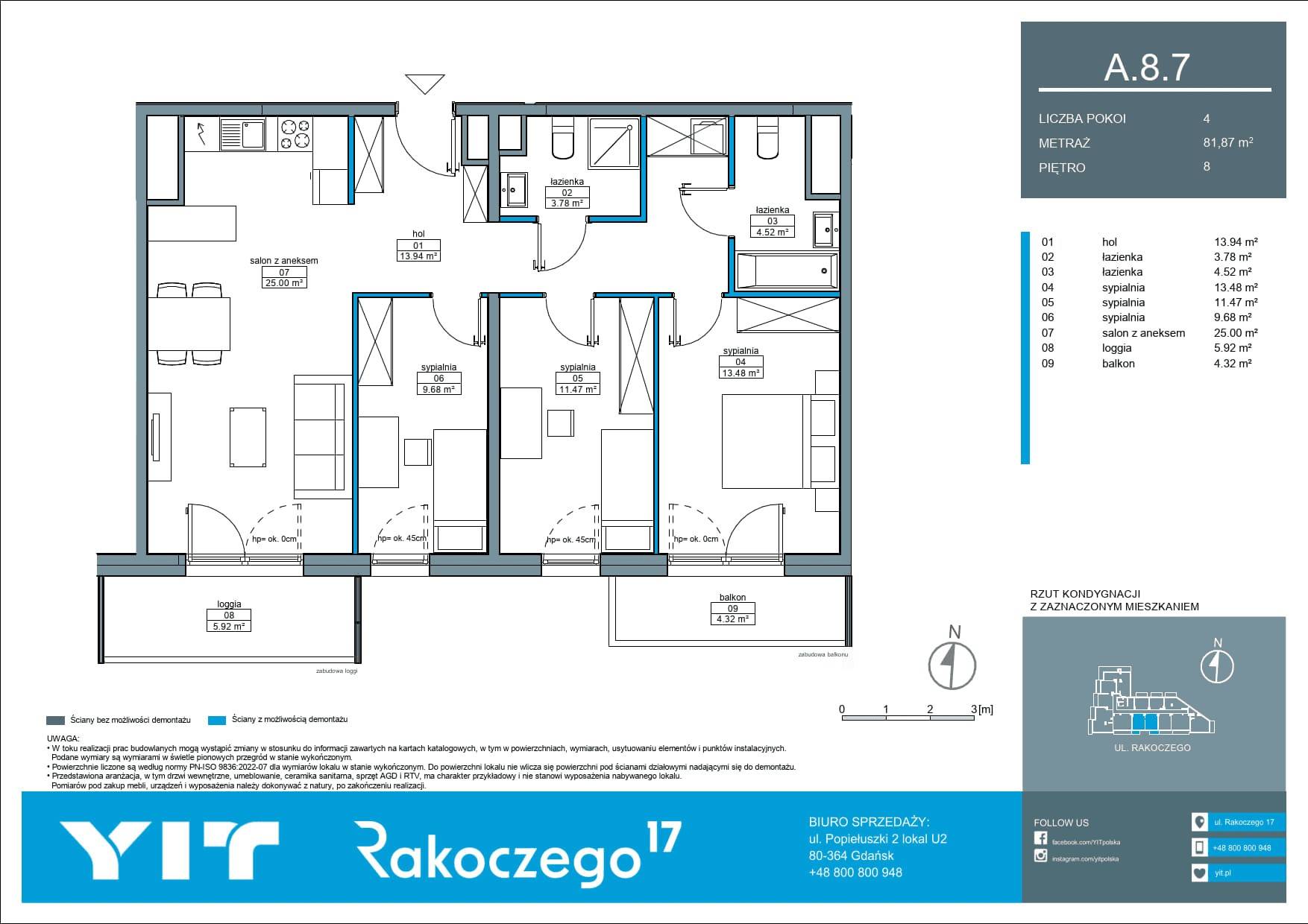 Rakoczego 17 – inwestycja YIT - lokal A 8.7, budynek 1-126E611