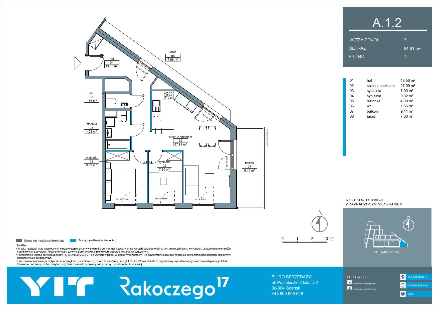 Rakoczego 17 – inwestycja YIT - lokal A 1.2, budynek 1-126E611