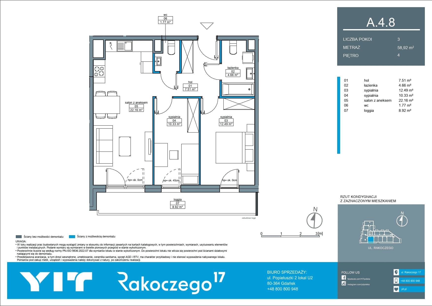 Rakoczego 17 – inwestycja YIT - lokal A 4.8, budynek 1-126E611