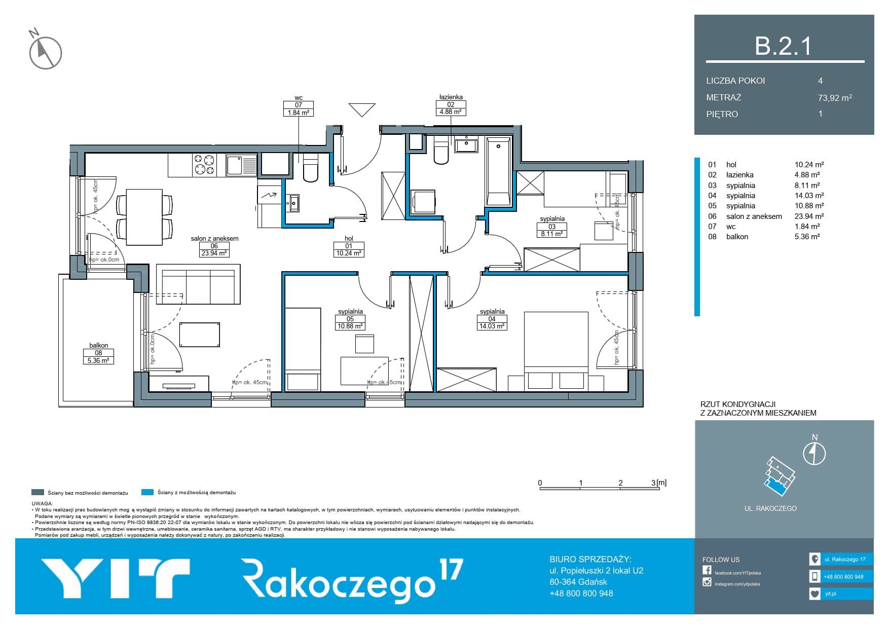Rakoczego 17 – inwestycja YIT - lokal B 2.1, budynek 1-126E613