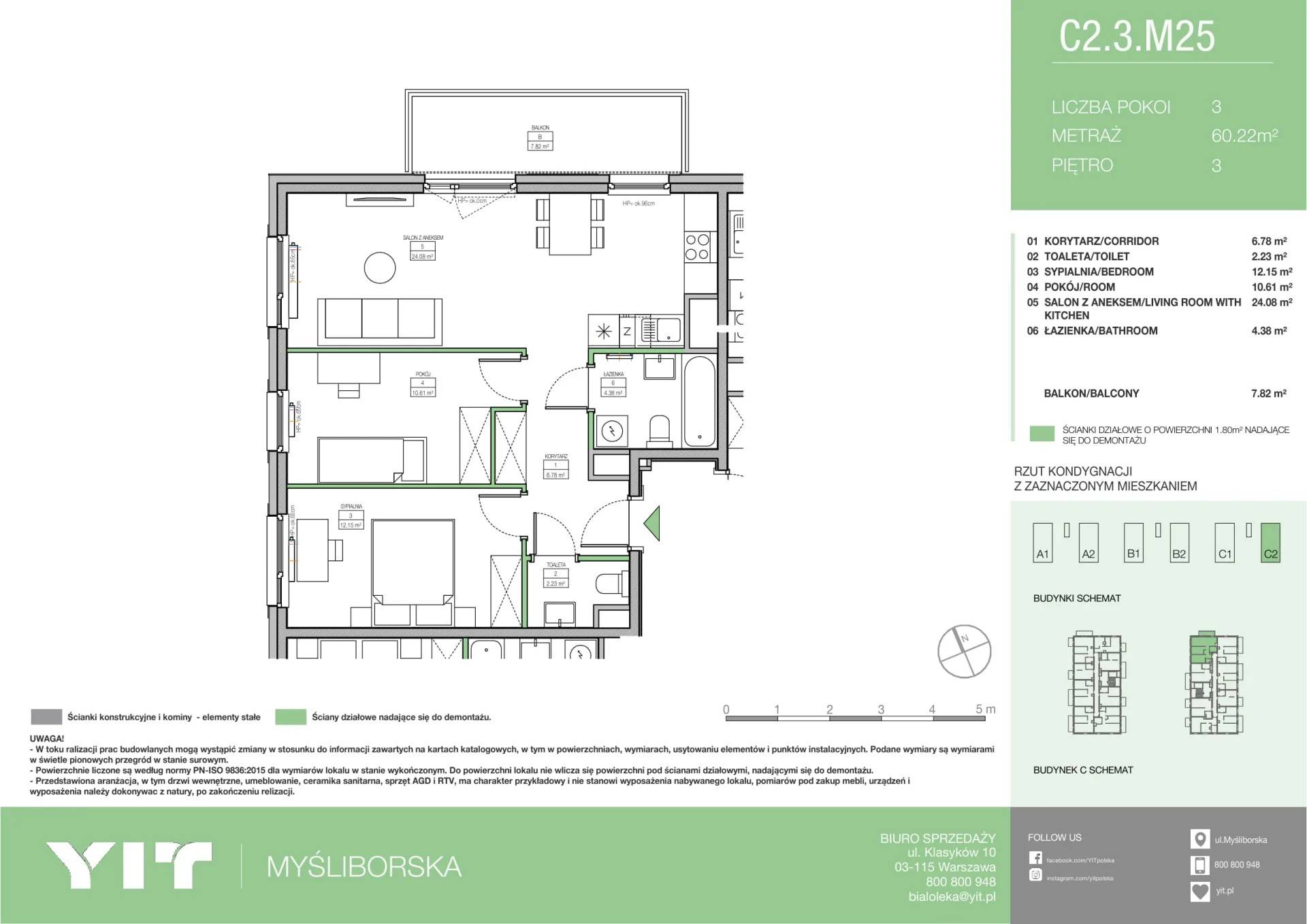 Moi!Myśliborska – inwestycja YIT - lokal C2 M25, budynek PGPL100124
