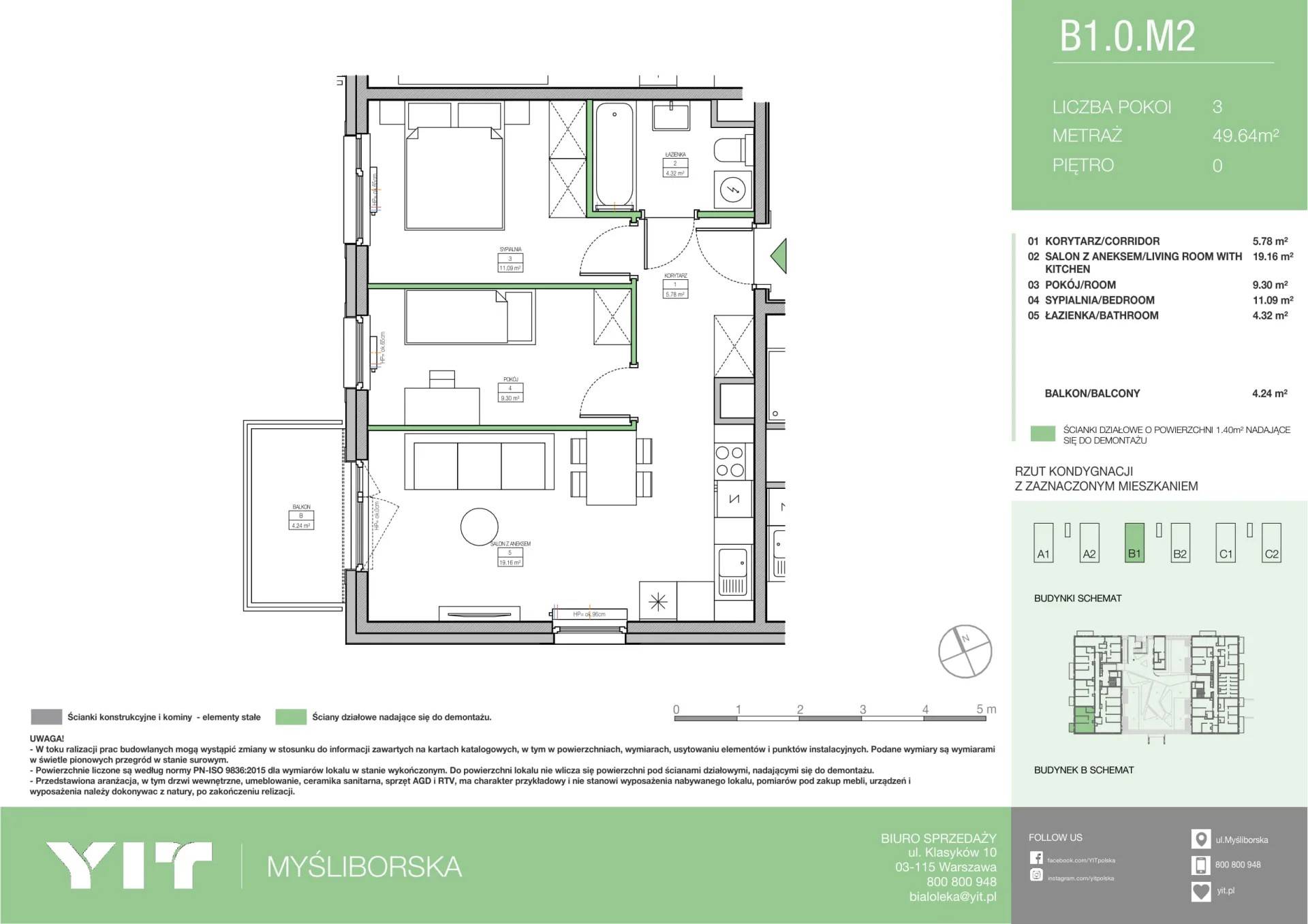 Moi!Myśliborska – inwestycja YIT - lokal B1 M2, budynek PGPL100123