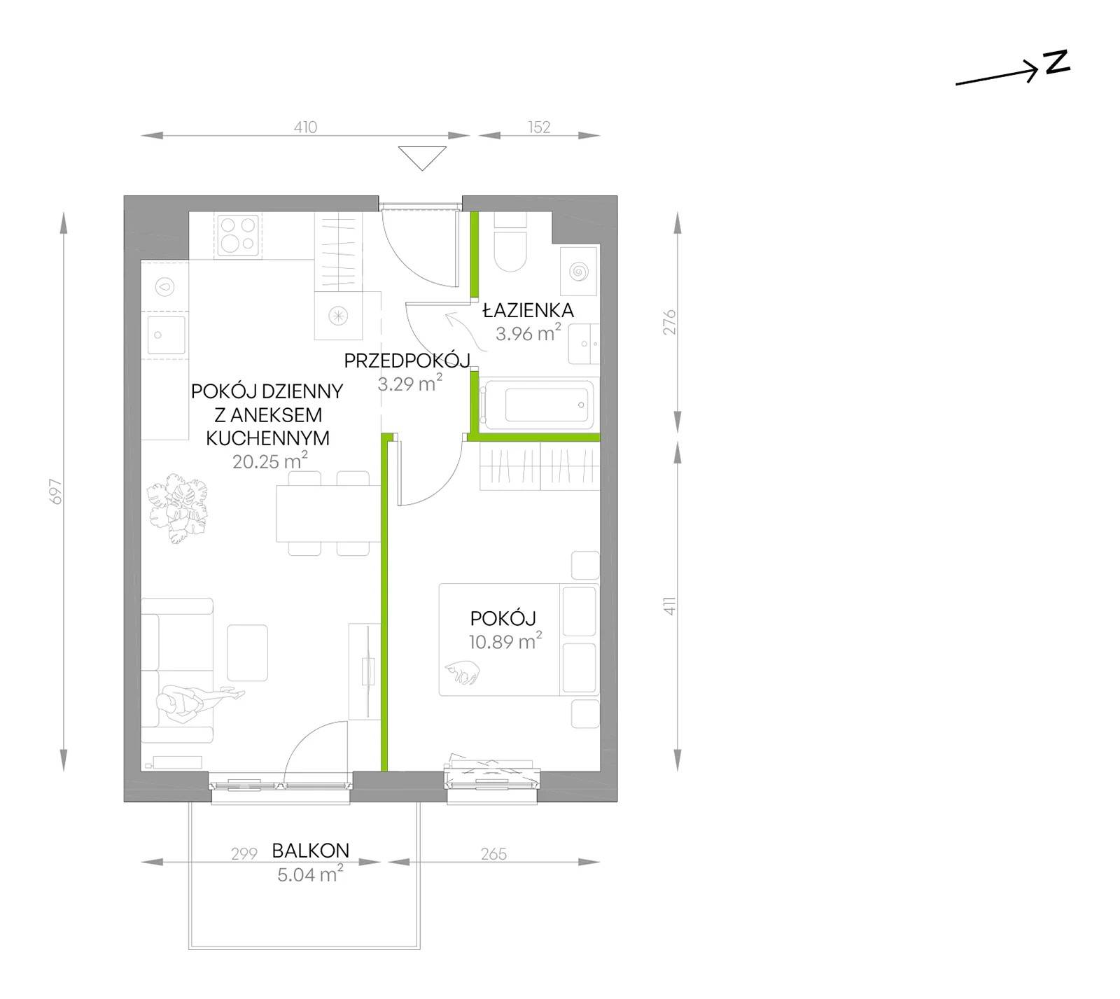 Południe Vita – inwestycja Develia - lokal B3.02.27, budynek Etap IV