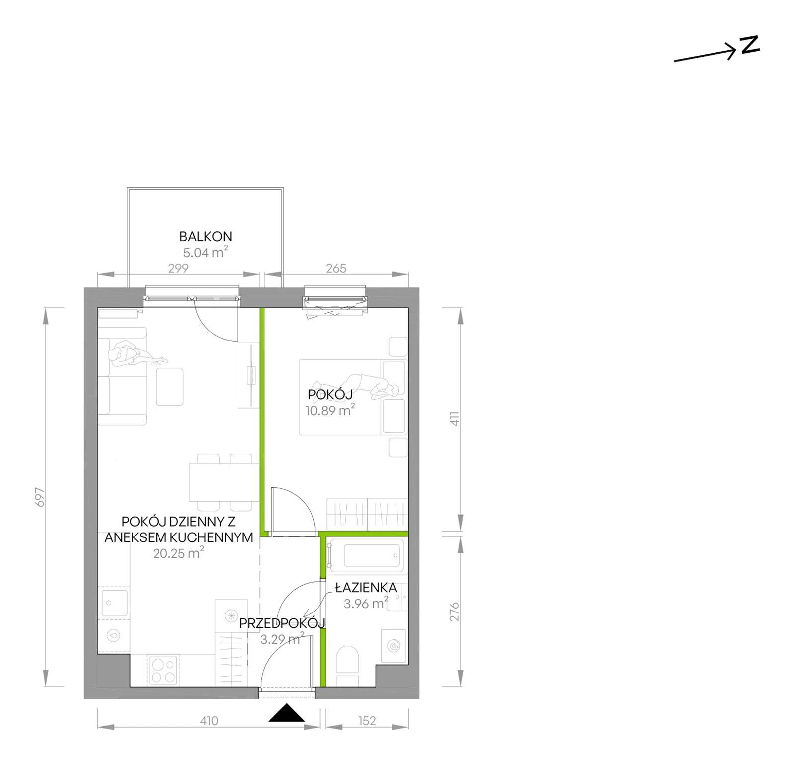 Południe Vita – inwestycja Develia - lokal B4.03.40, budynek Etap IV