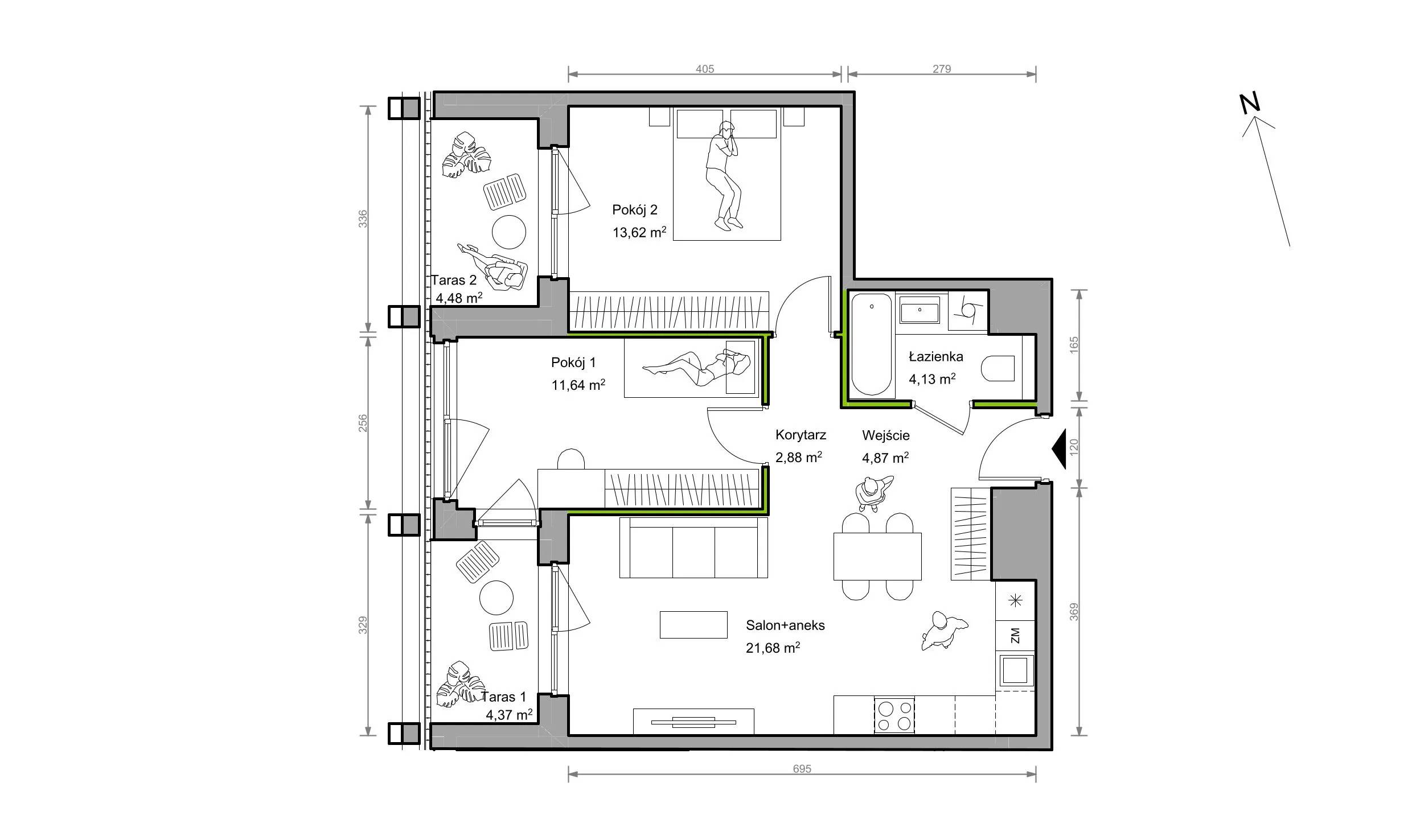 Bracka Vita – inwestycja Develia - lokal A.046, budynek Etap I