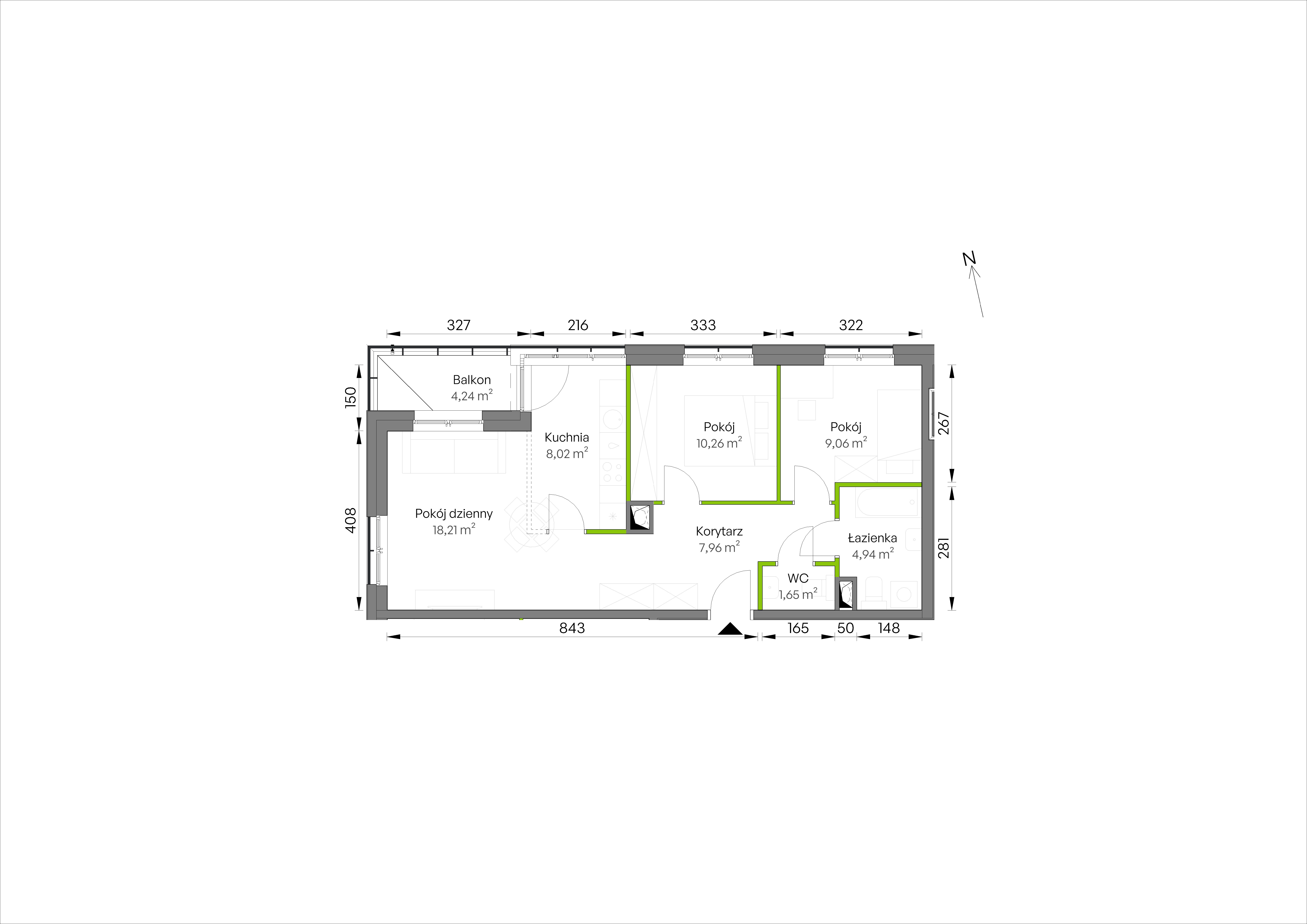 WUWA Vita – inwestycja Develia - lokal C2/02/19, budynek Etap III