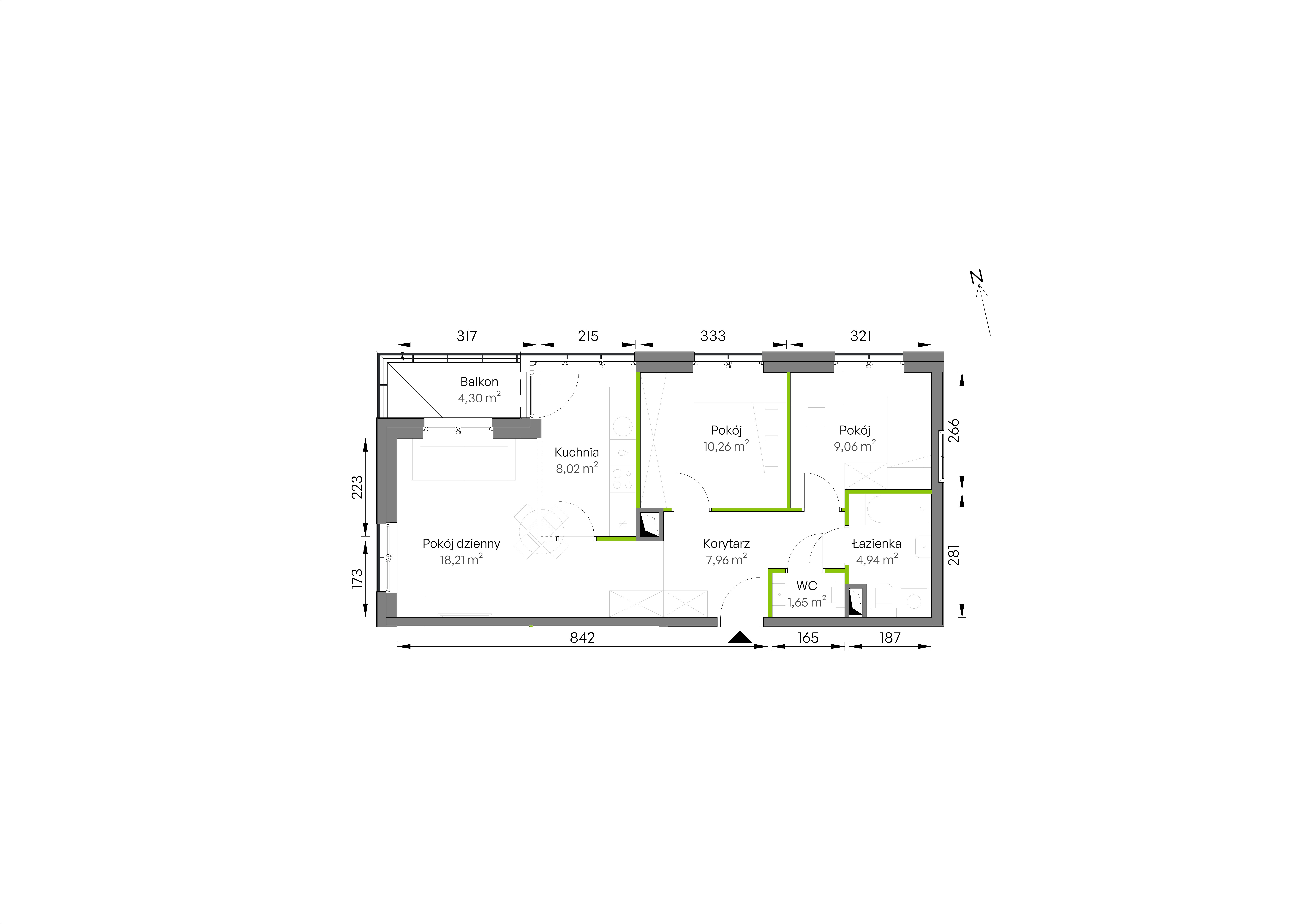 WUWA Vita – inwestycja Develia - lokal C3/02/18, budynek Etap III