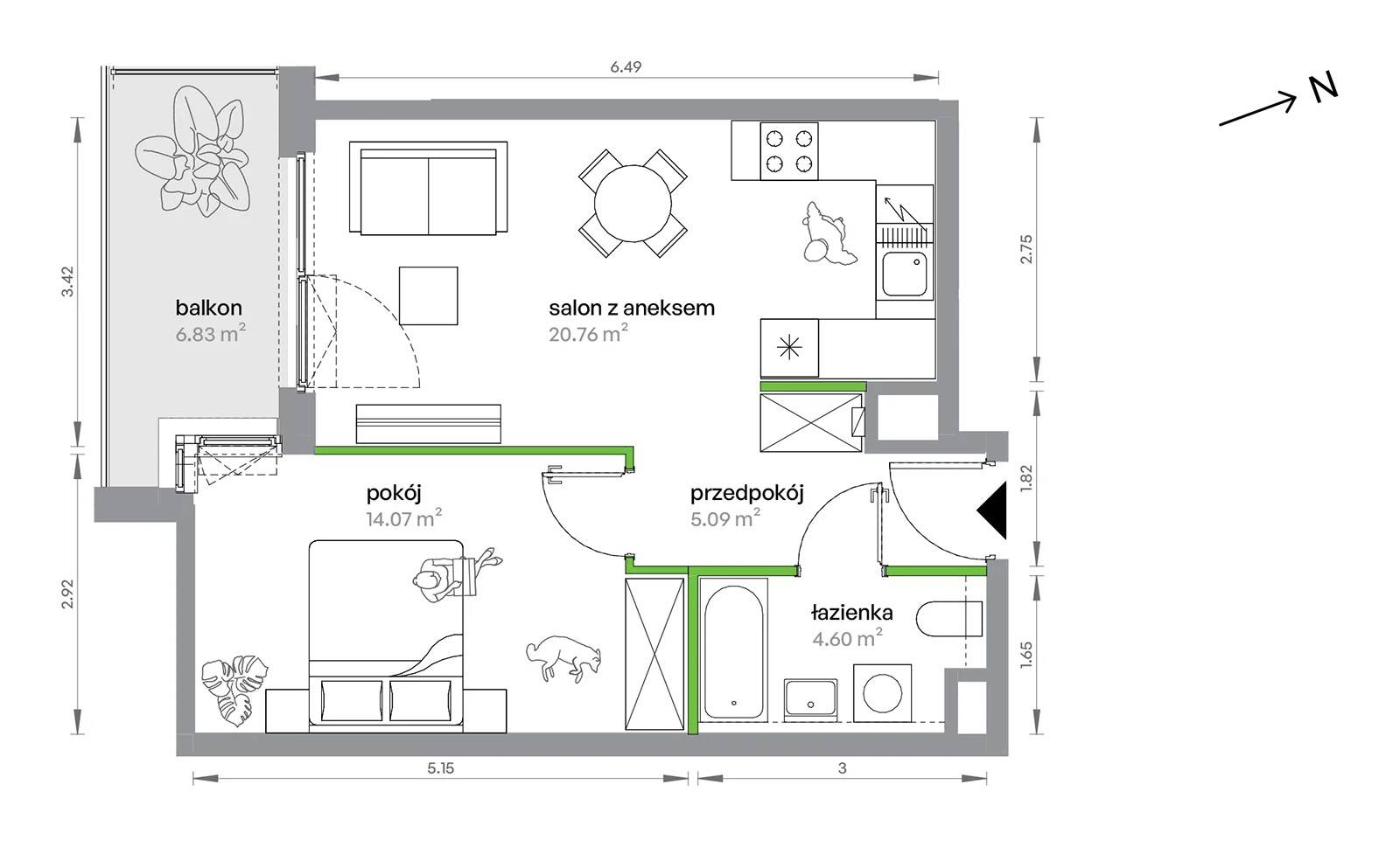 M Bemowo – inwestycja Develia - lokal AB0505/4, budynek Etap IV