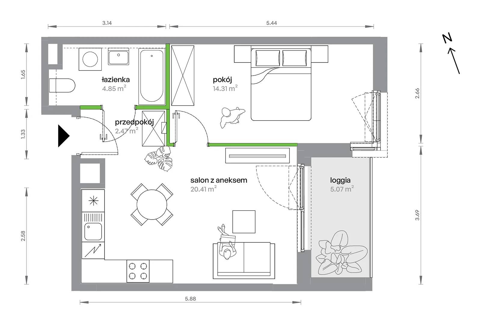 M Bemowo – inwestycja Develia - lokal AC0301/4, budynek Etap IV