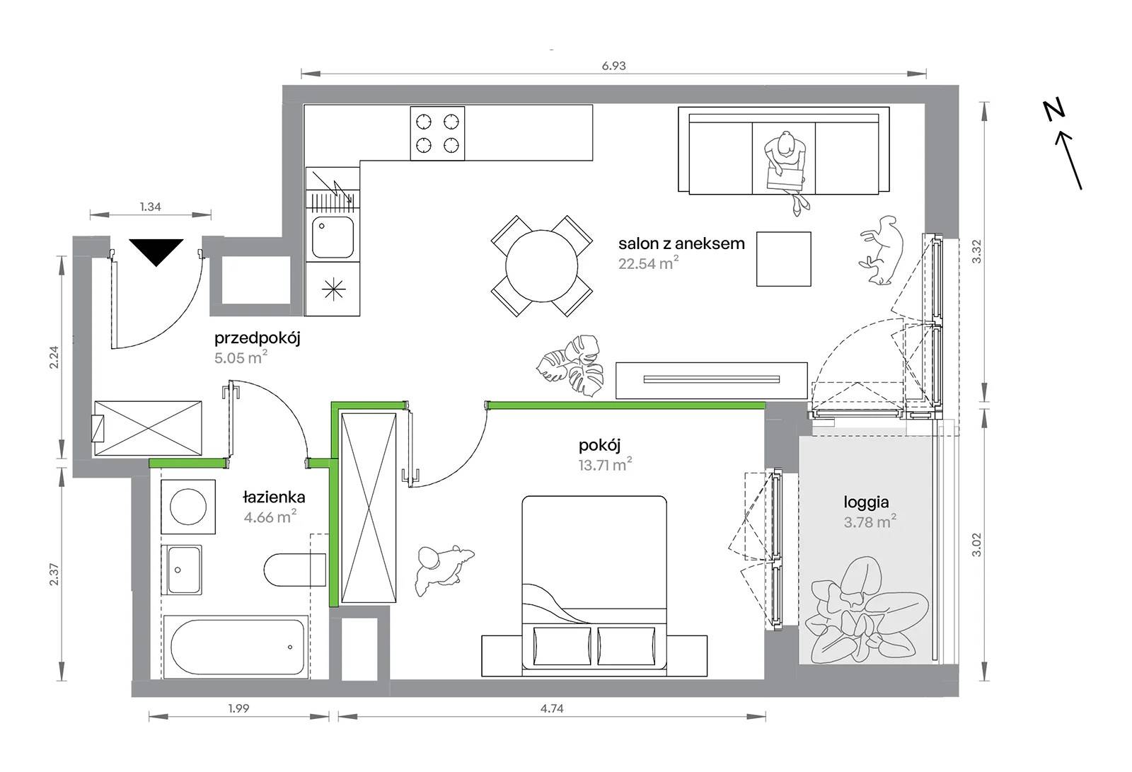 M Bemowo – inwestycja Develia - lokal BA0102/4, budynek Etap IV