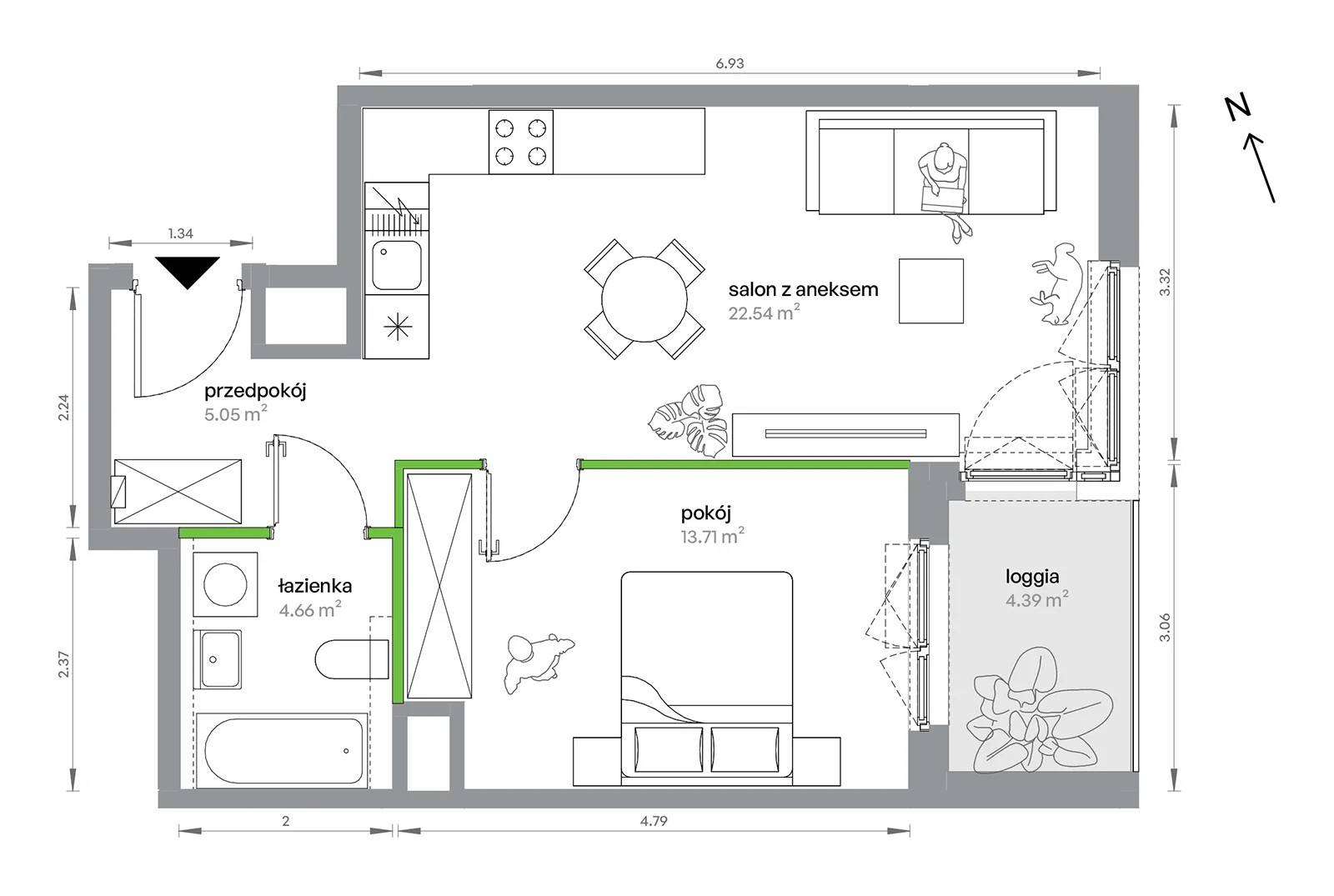 M Bemowo – inwestycja Develia - lokal BA0302/4, budynek Etap IV