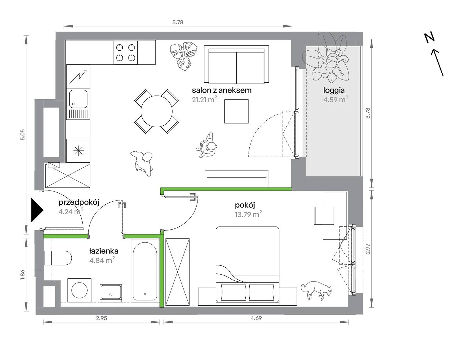 M Bemowo – inwestycja Develia - lokal BB0302/4, budynek Etap IV