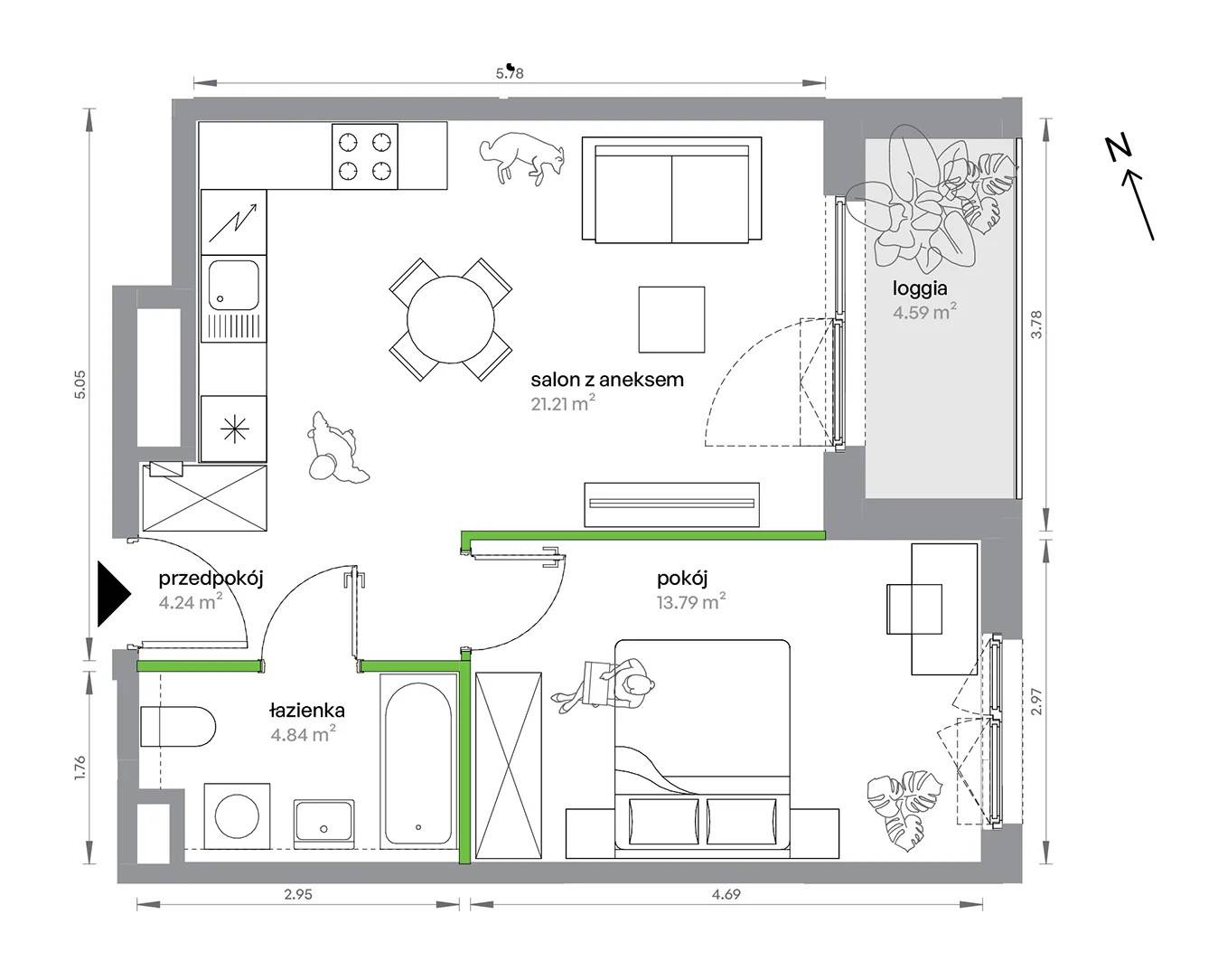 M Bemowo – inwestycja Develia - lokal BB0402/4, budynek Etap IV