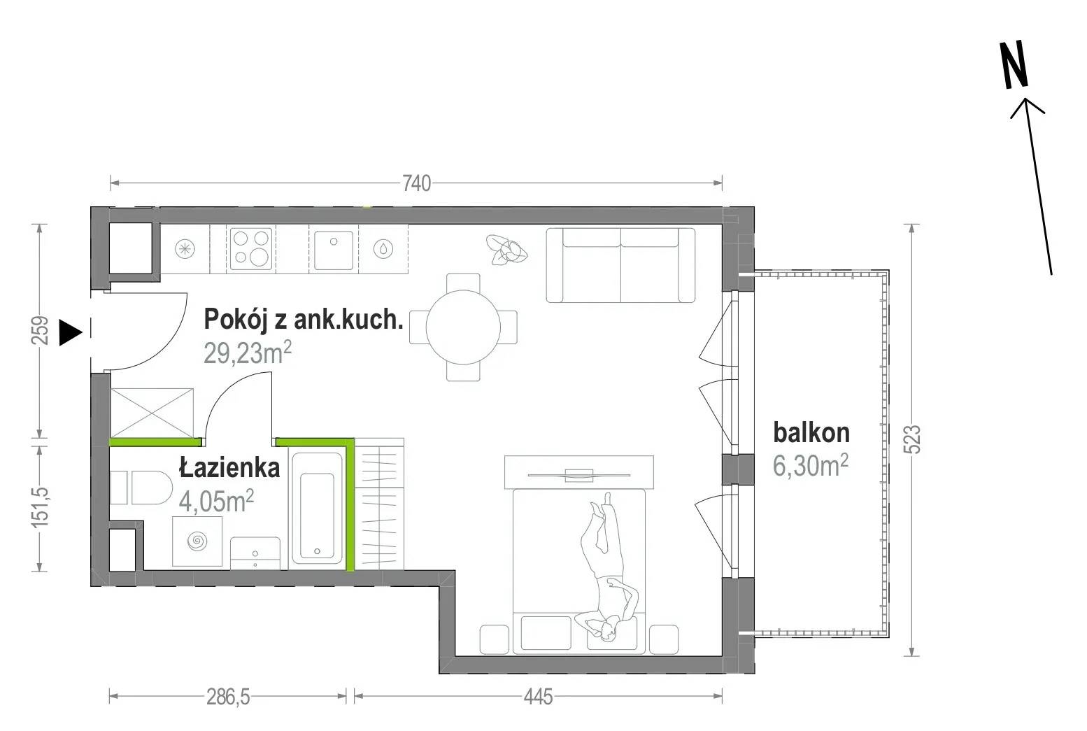 Głębocka Vita – inwestycja Develia - lokal A.A.1.07, budynek Etap I