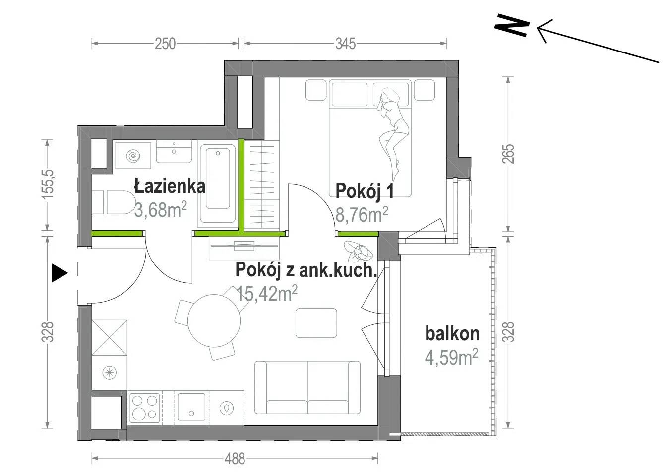 Głębocka Vita – inwestycja Develia - lokal B.B.1.01, budynek Etap I