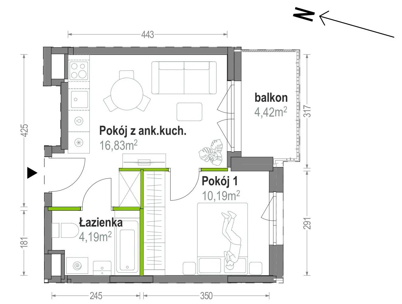 Głębocka Vita – inwestycja Develia - lokal B.B.1.02, budynek Etap I