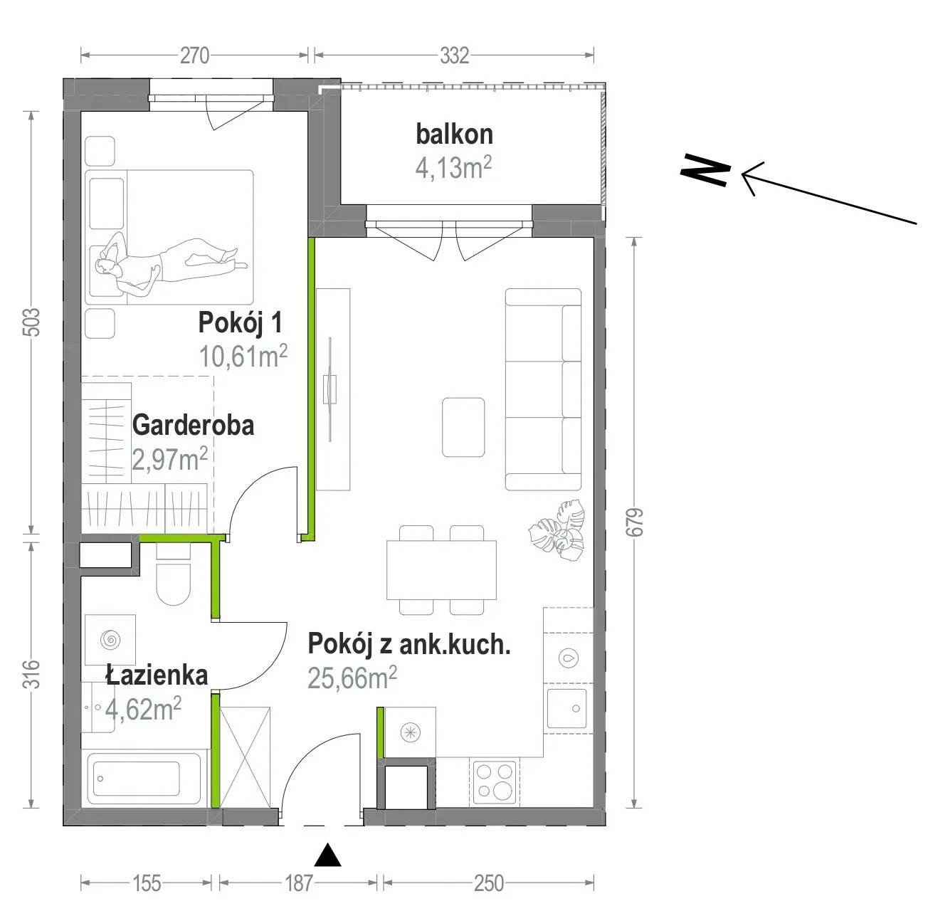 Głębocka Vita – inwestycja Develia - lokal B.B.1.05, budynek Etap I