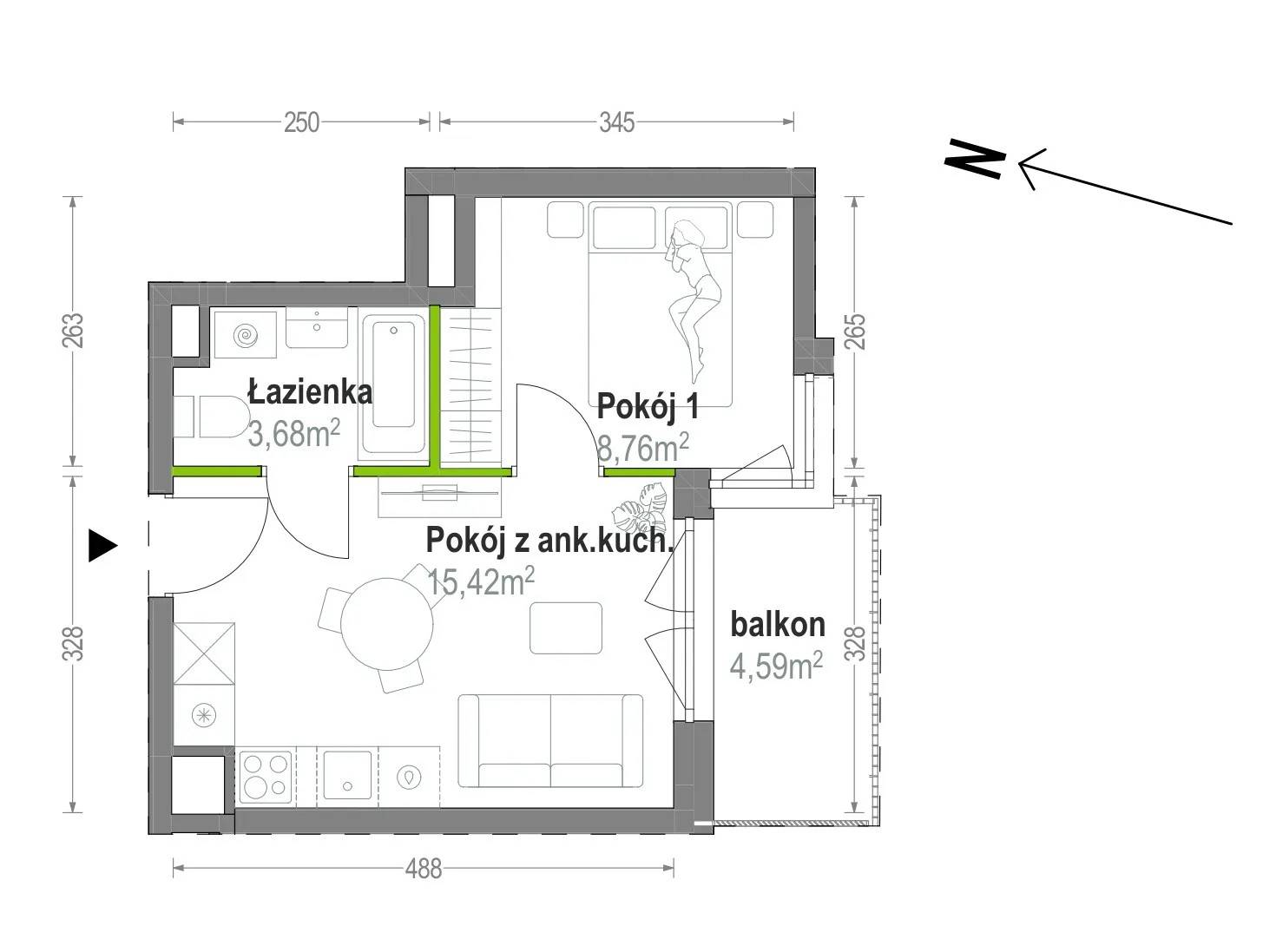Głębocka Vita – inwestycja Develia - lokal B.B.2.01, budynek Etap I