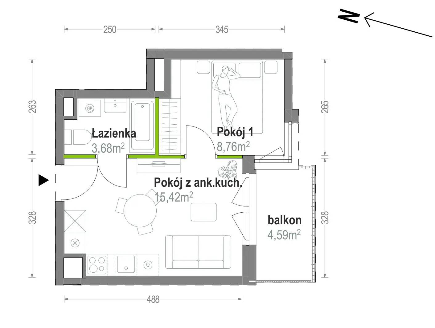 Głębocka Vita – inwestycja Develia - lokal B.B.3.01, budynek Etap I