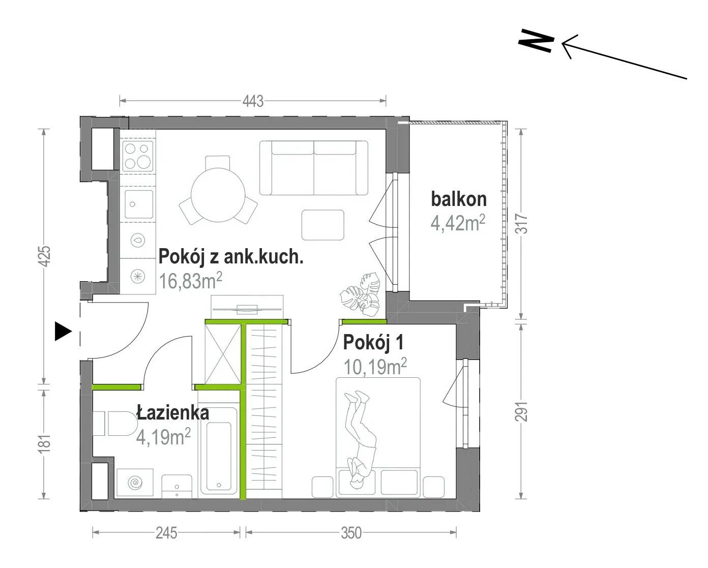 Głębocka Vita – inwestycja Develia - lokal B.B.3.02, budynek Etap I