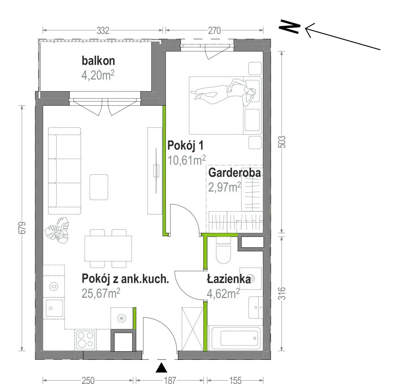 Głębocka Vita – inwestycja Develia - lokal B.B.3.06, budynek Etap I