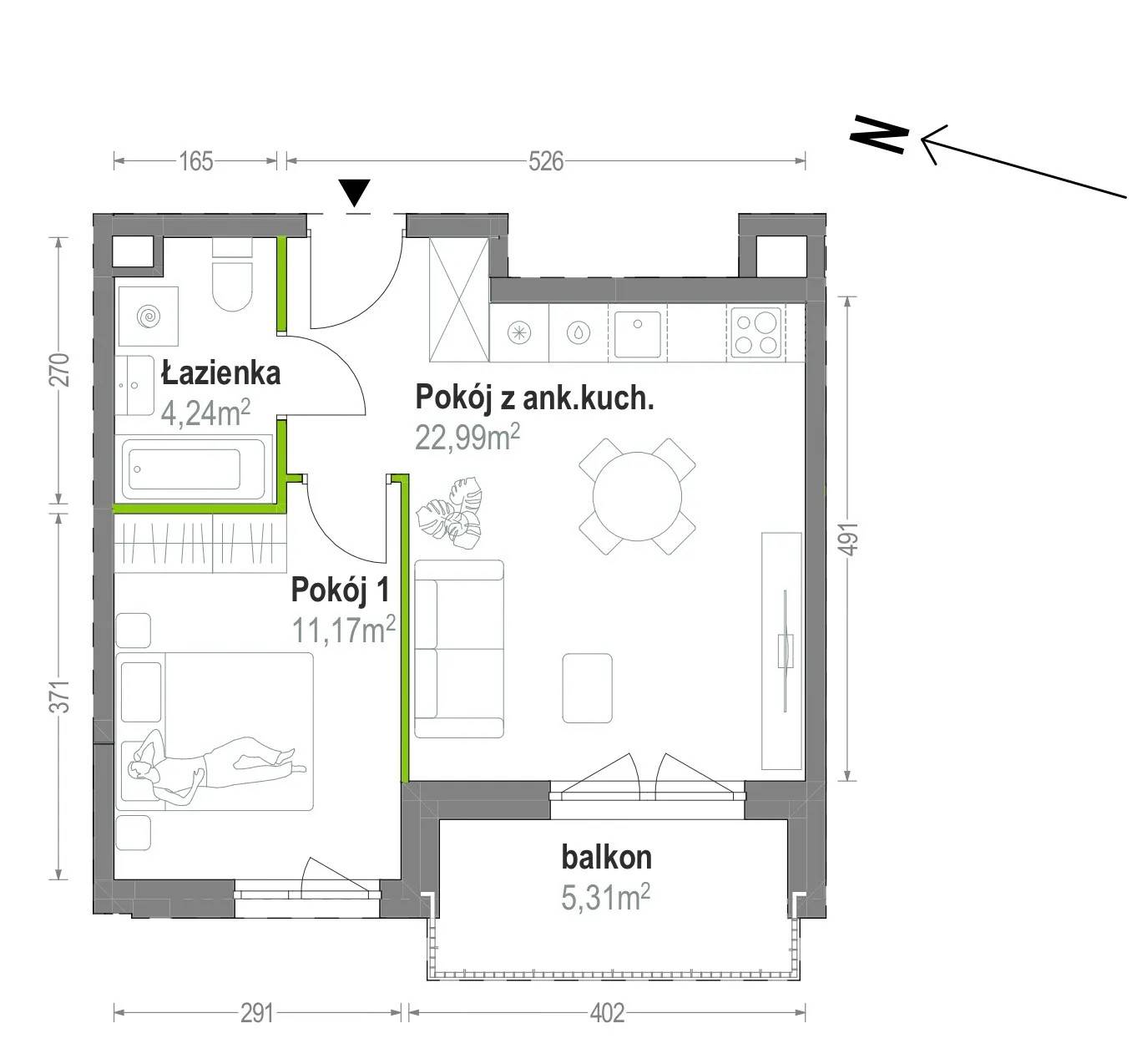 Głębocka Vita – inwestycja Develia - lokal B.B.3.09, budynek Etap I