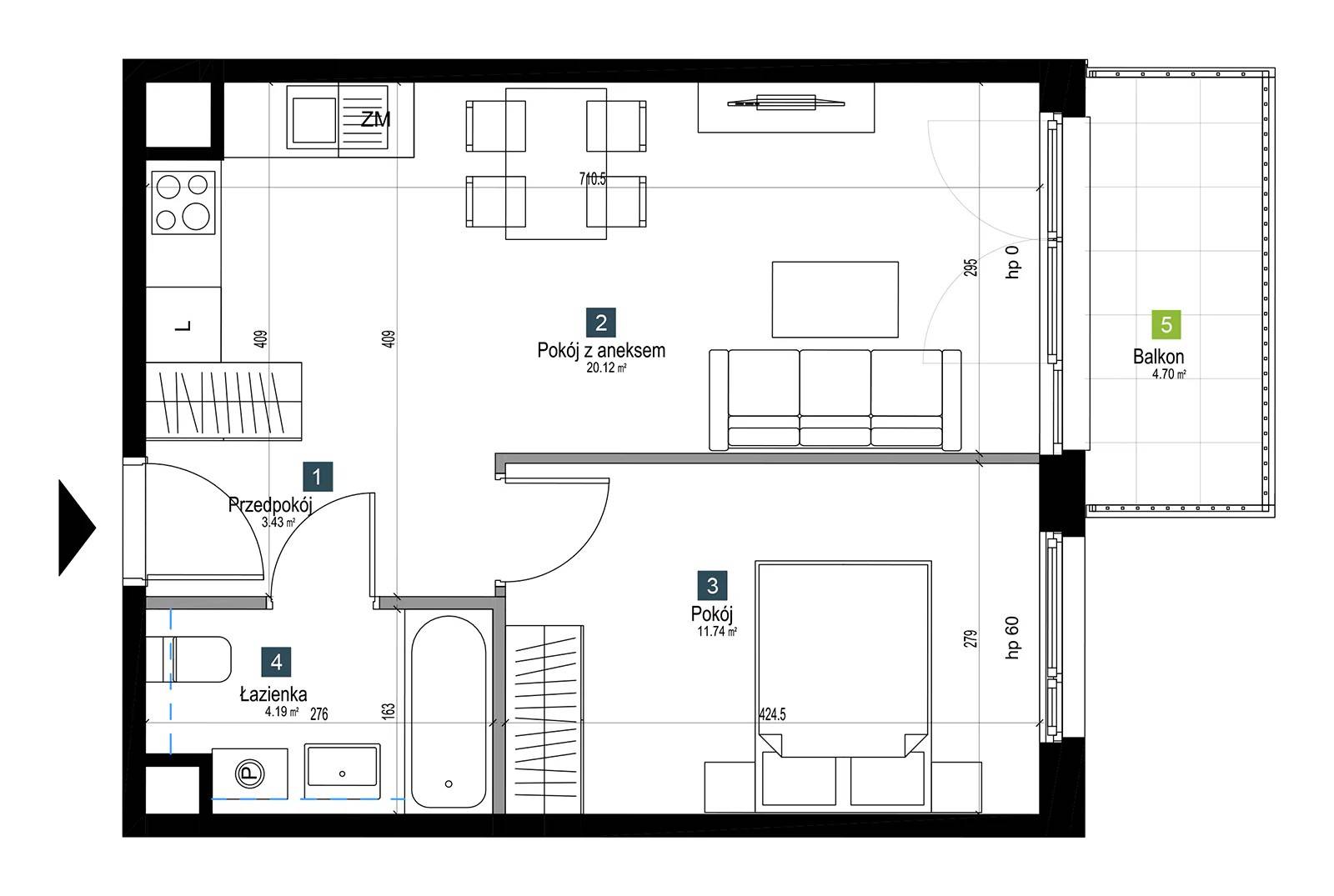 Pilczycka Vita – inwestycja Develia - lokal AA0111, budynek Etap I