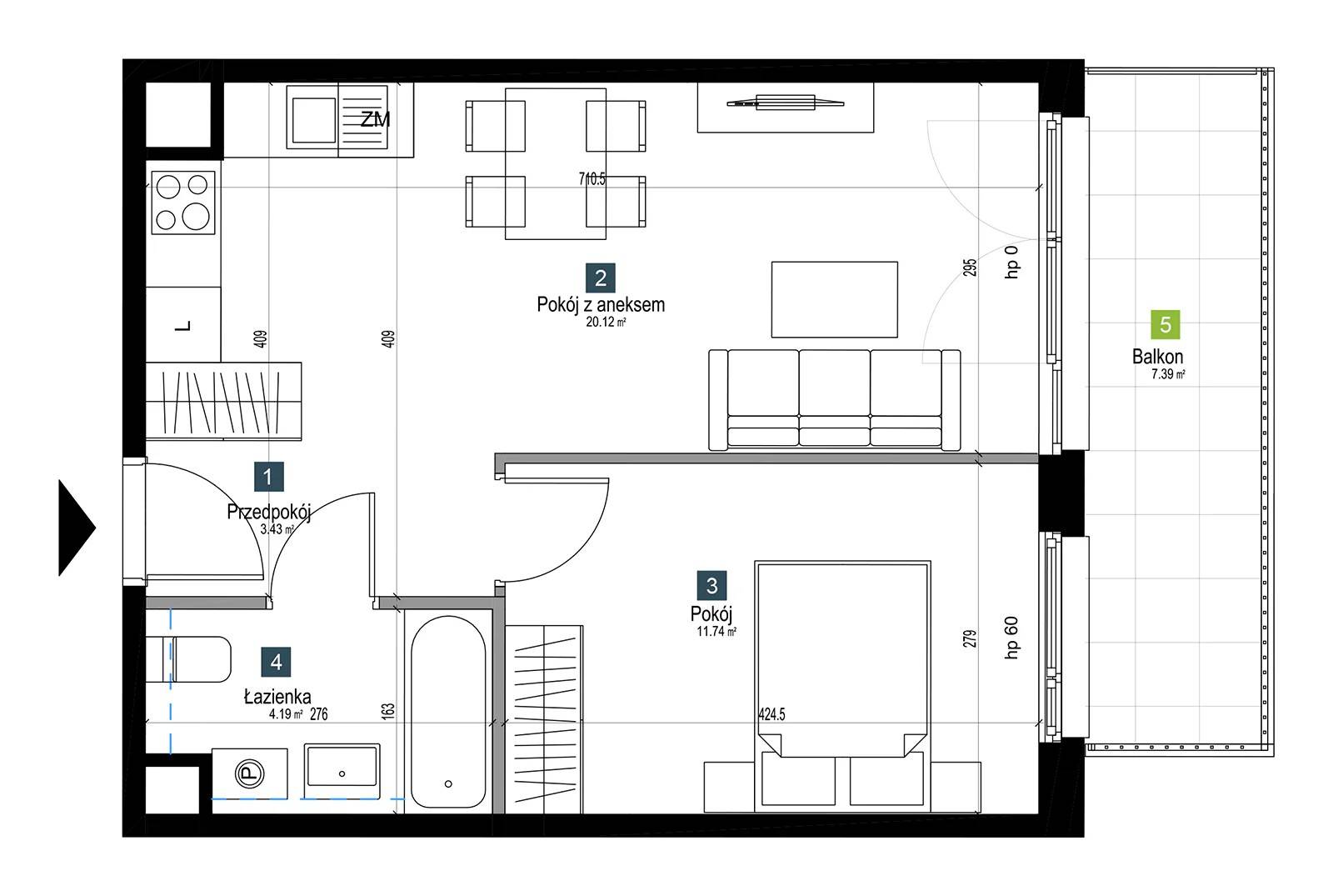 Pilczycka Vita – inwestycja Develia - lokal AA0211, budynek Etap I