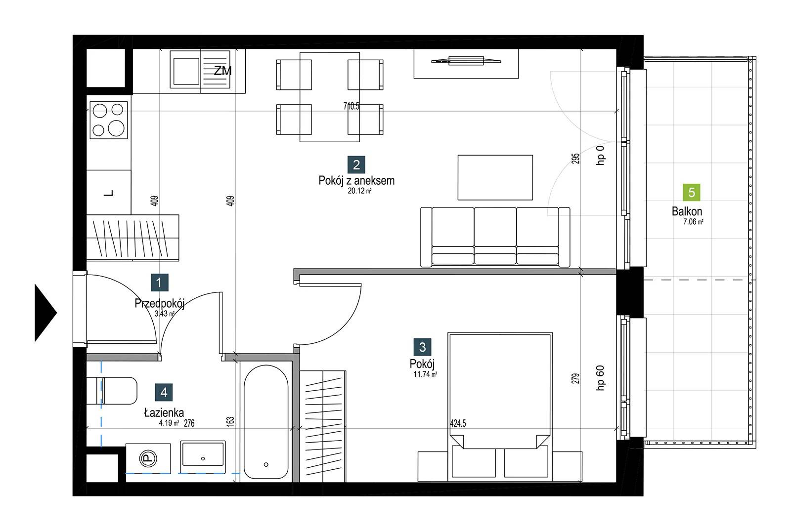 Pilczycka Vita – inwestycja Develia - lokal AA0411, budynek Etap I