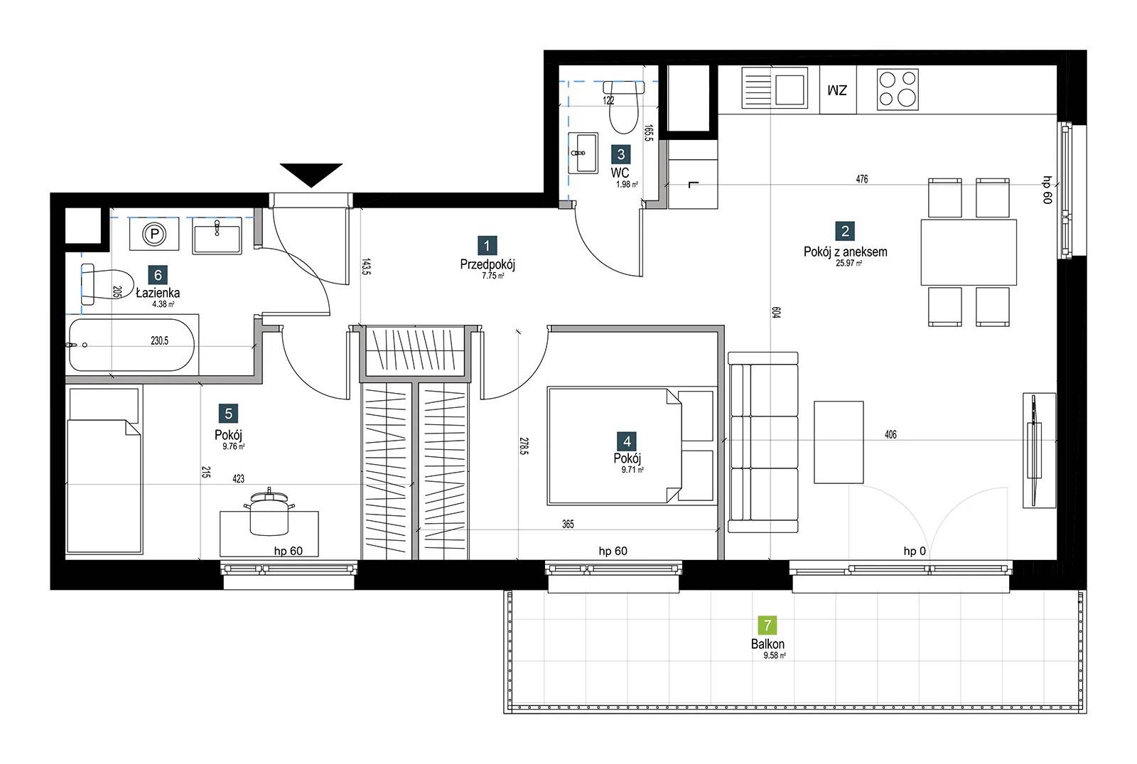 Pilczycka Vita – inwestycja Develia - lokal BA0301, budynek Etap I