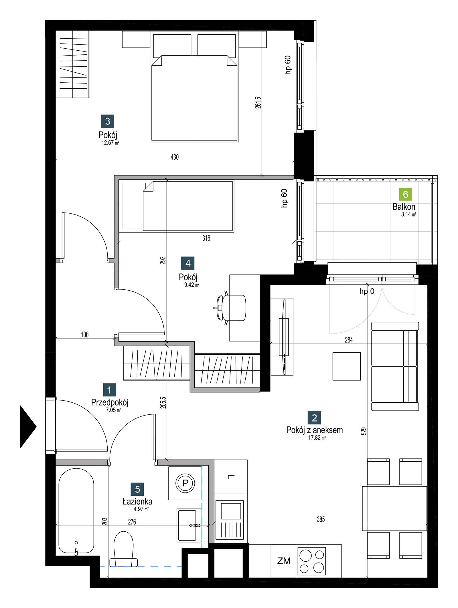 Pilczycka Vita – inwestycja Develia - lokal BA0303, budynek Etap I