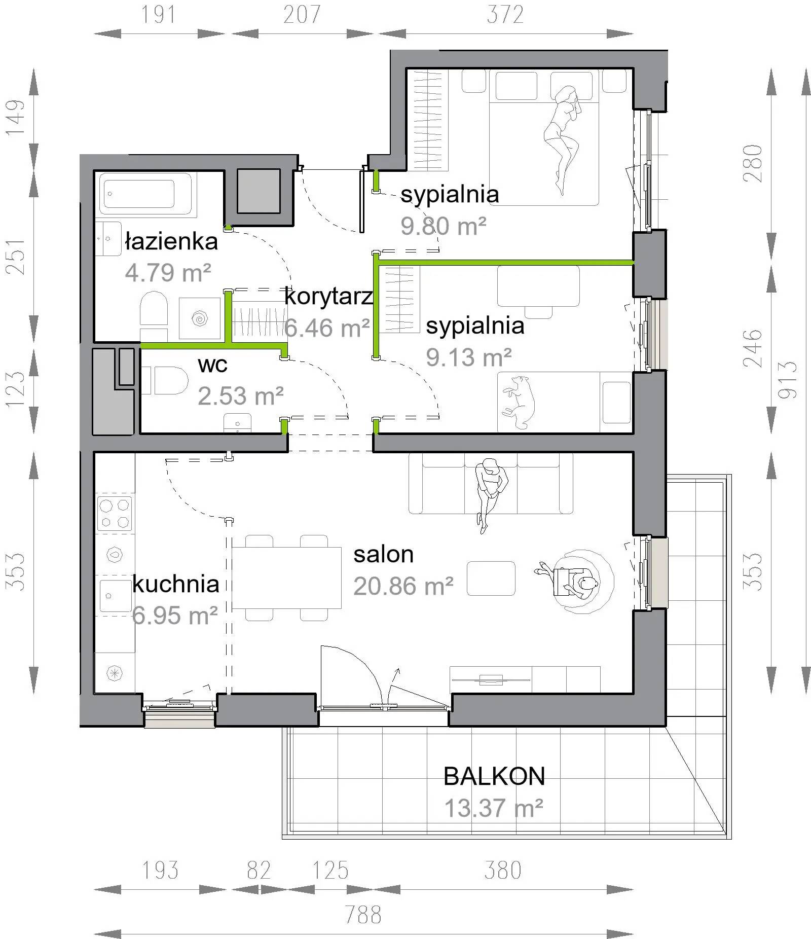 Przy Parku Vita – inwestycja Develia - lokal M3/3/2/22, budynek Etap III