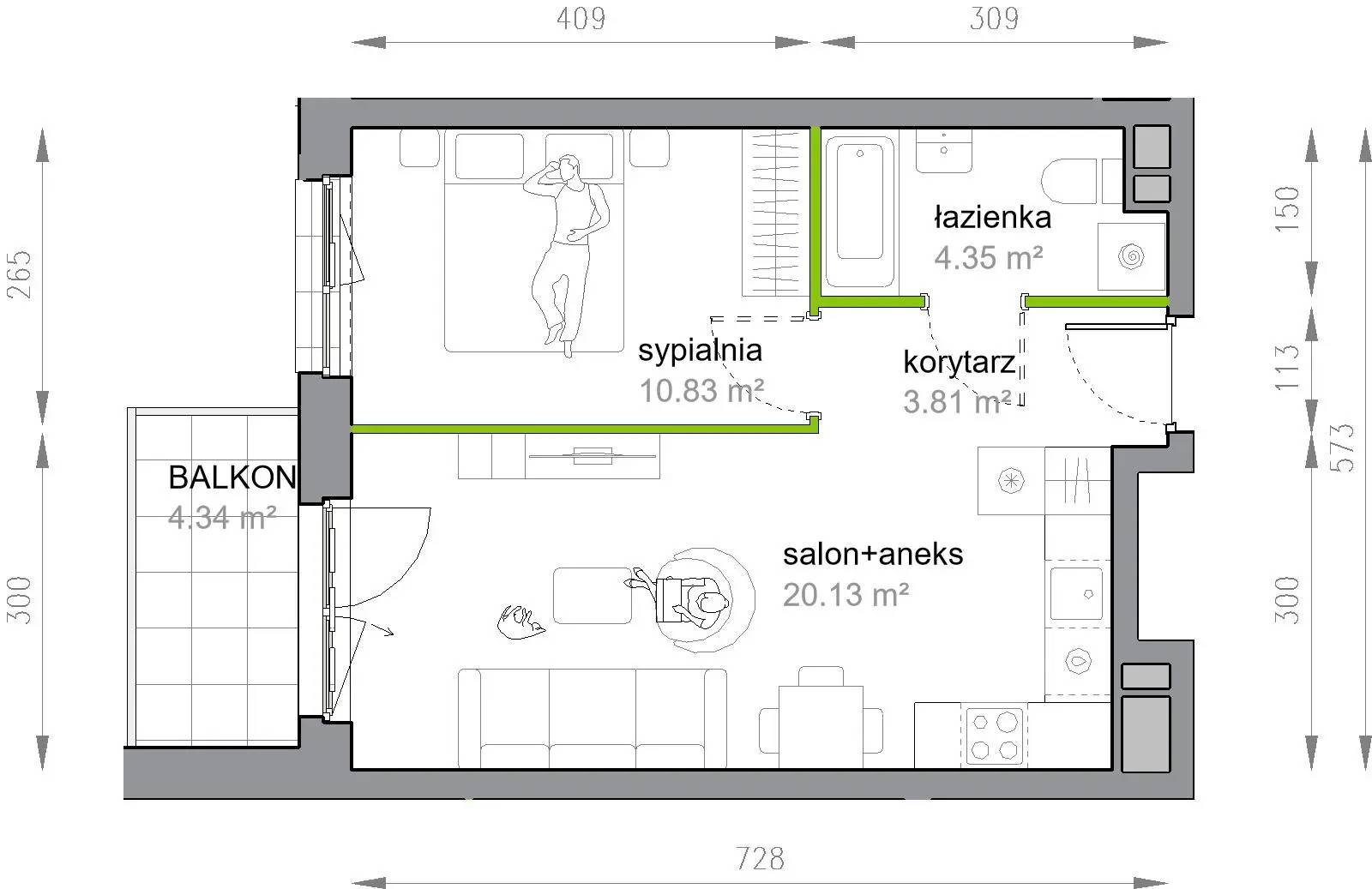 Przy Parku Vita – inwestycja Develia - lokal M3/3/2/24, budynek Etap III