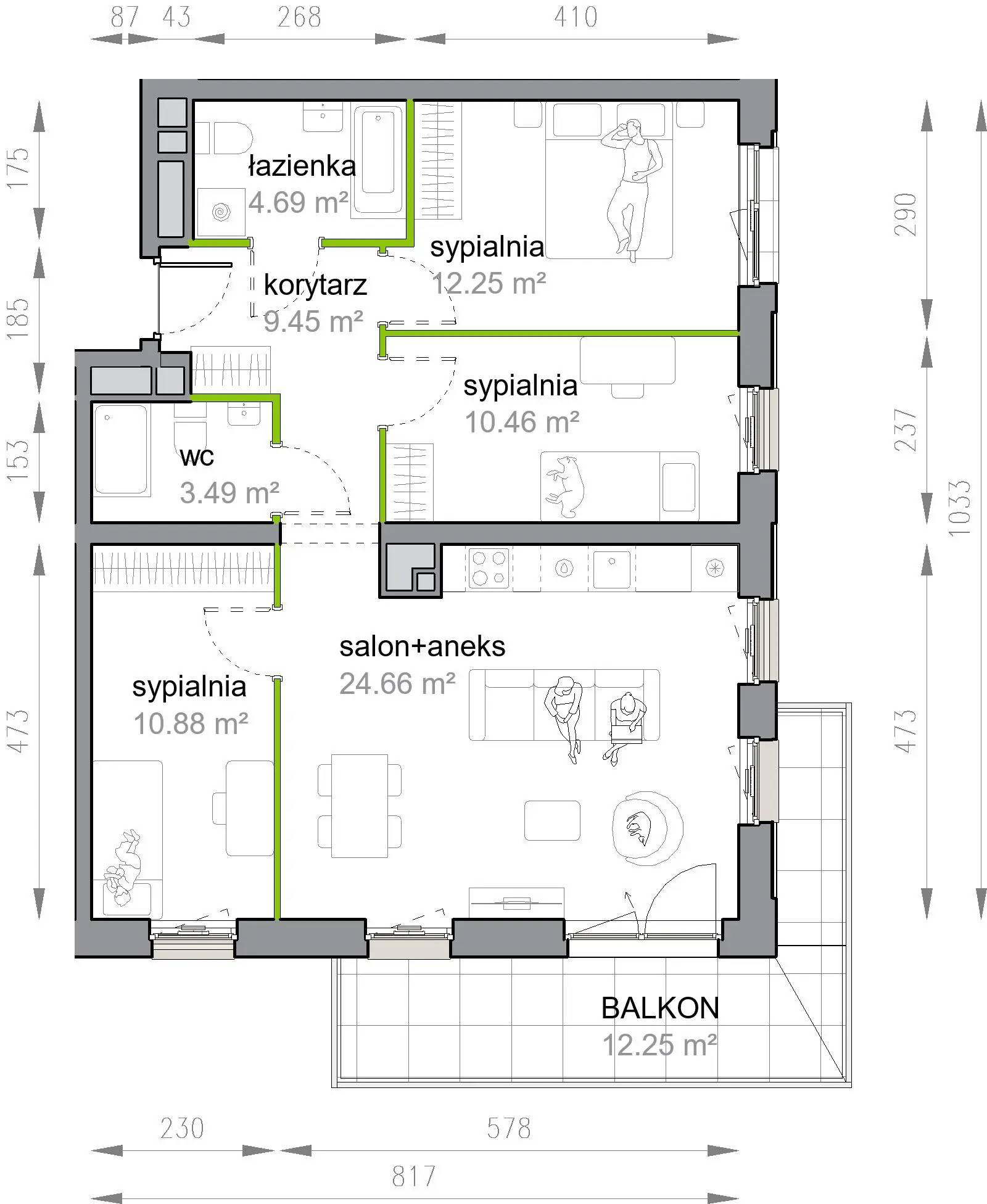 Przy Parku Vita – inwestycja Develia - lokal M3/1/3/27, budynek Etap III
