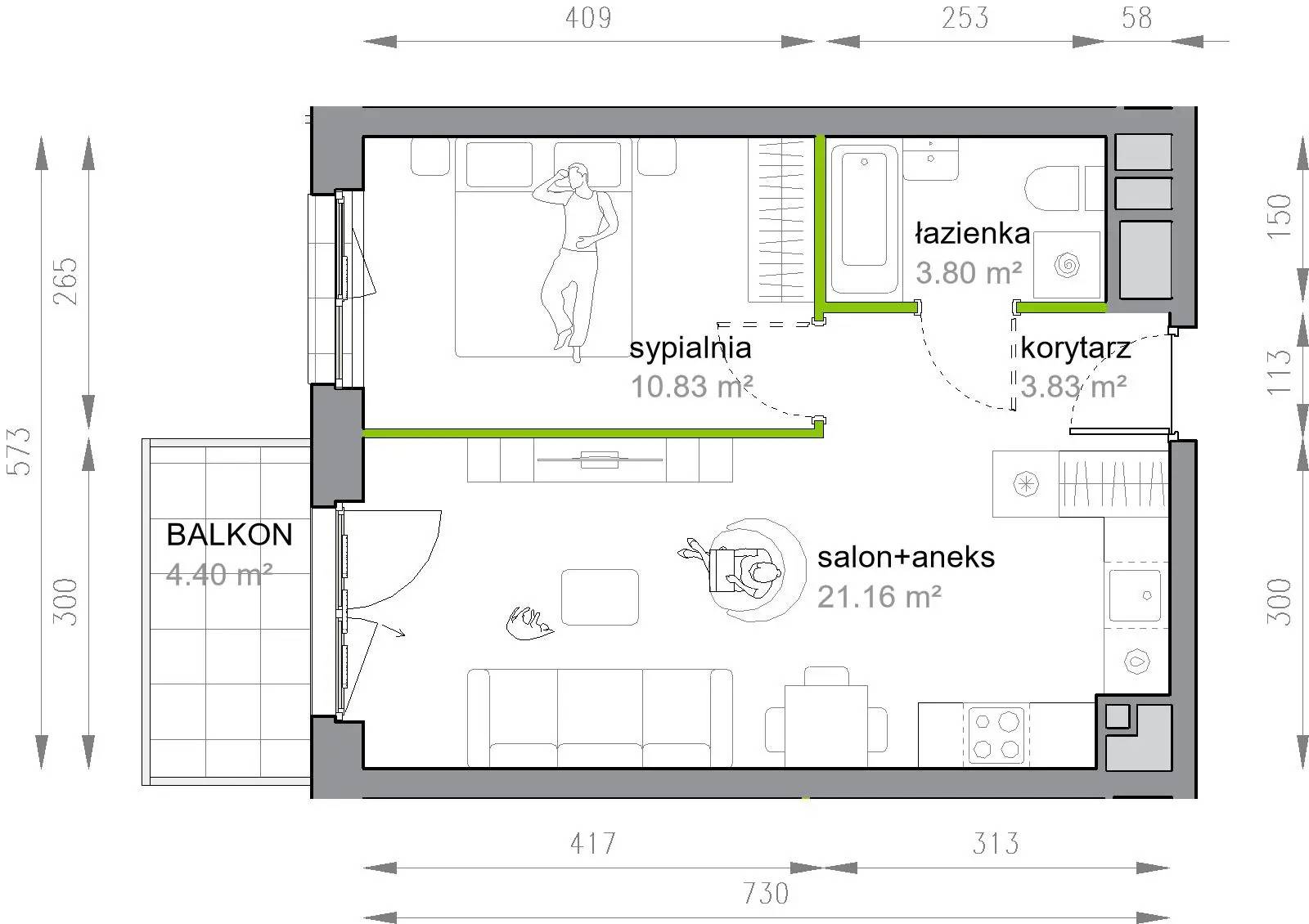 Przy Parku Vita – inwestycja Develia - lokal M3/1/3/29, budynek Etap III