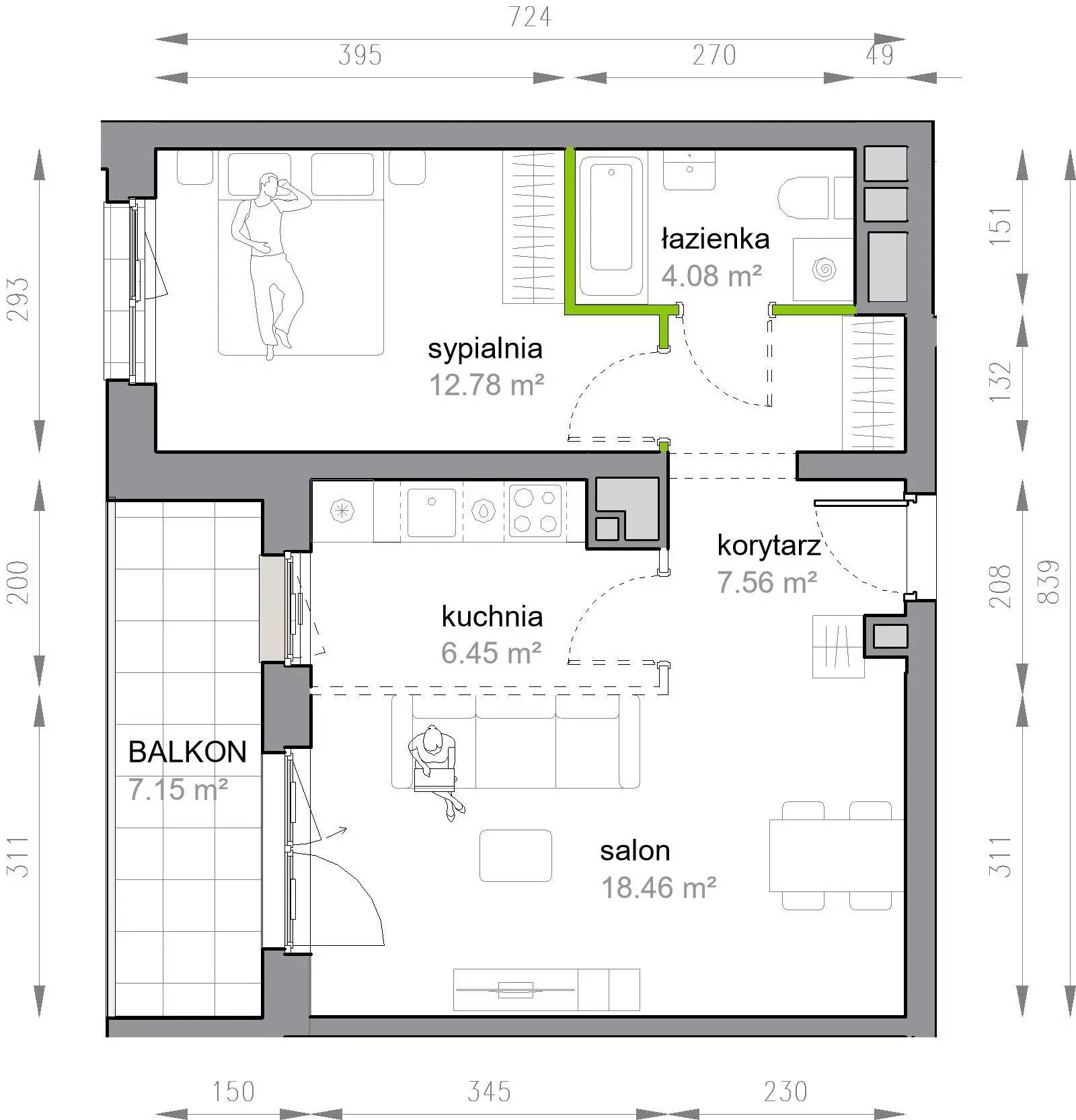 Przy Parku Vita – inwestycja Develia - lokal M3/1/3/32, budynek Etap III