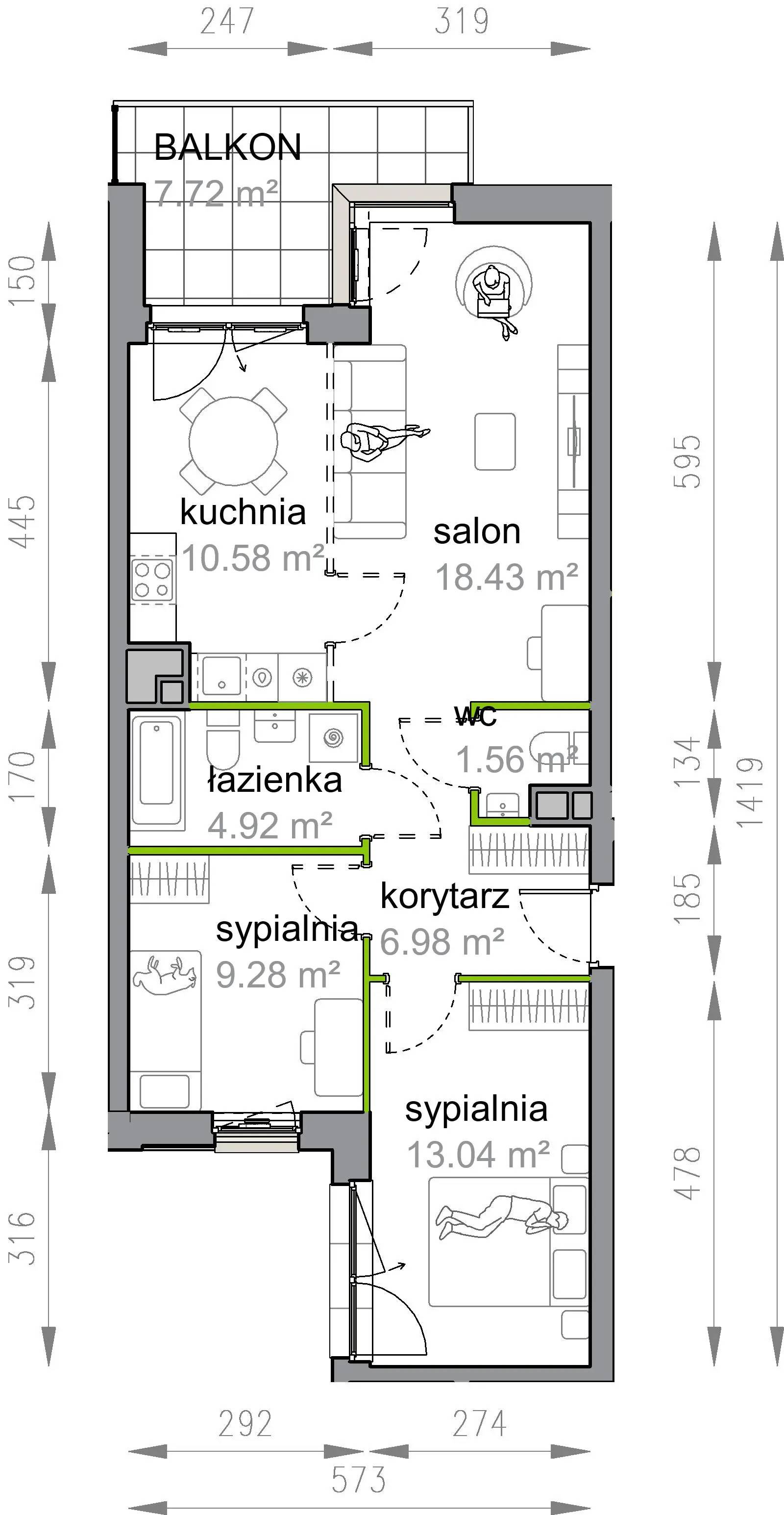 Przy Parku Vita – inwestycja Develia - lokal M3/3/3/27, budynek Etap III