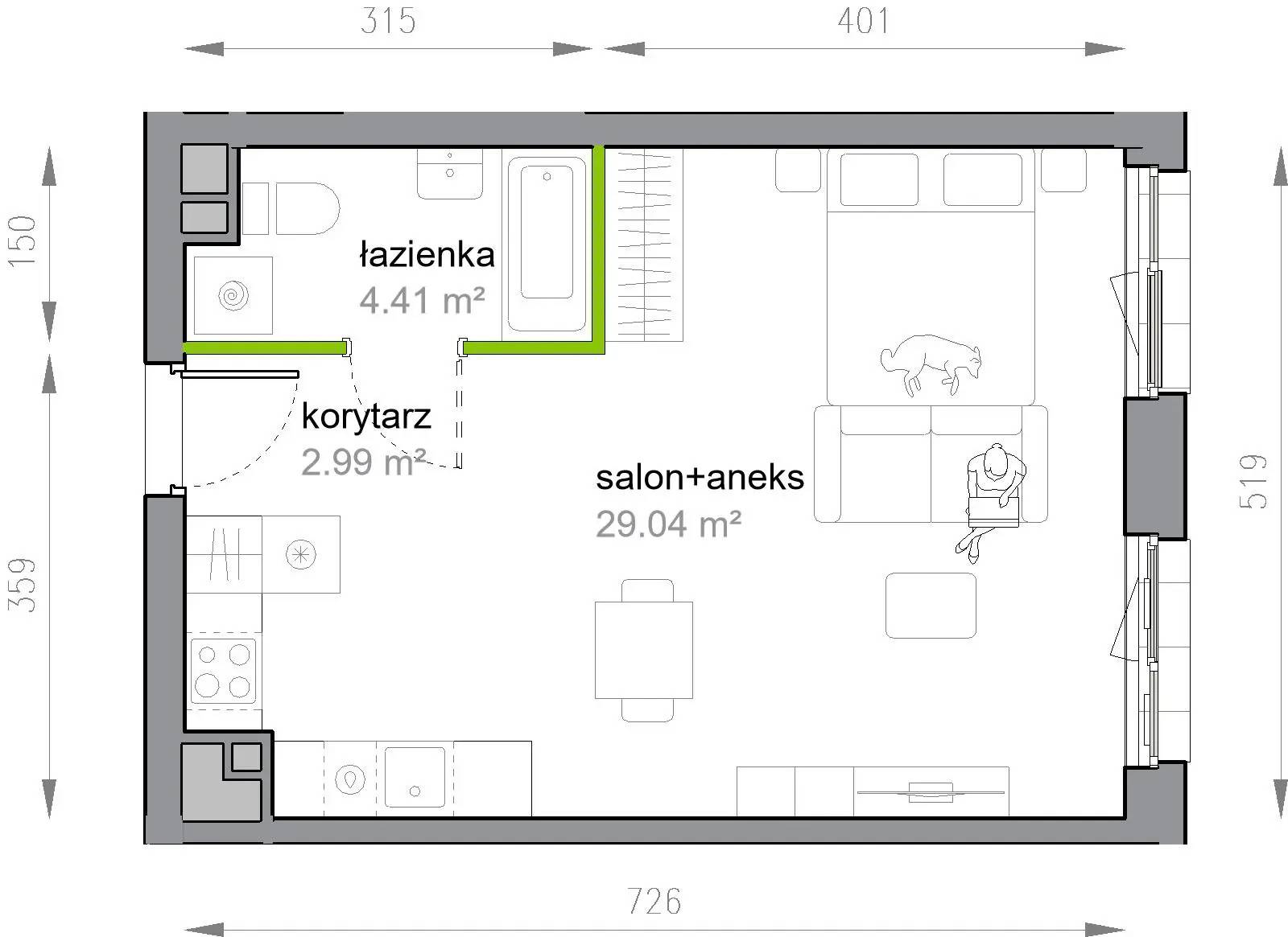 Przy Parku Vita – inwestycja Develia - lokal M3/3/3/29, budynek Etap III