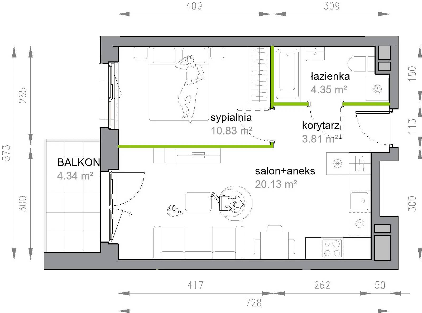 Przy Parku Vita – inwestycja Develia - lokal M3/3/3/34, budynek Etap III