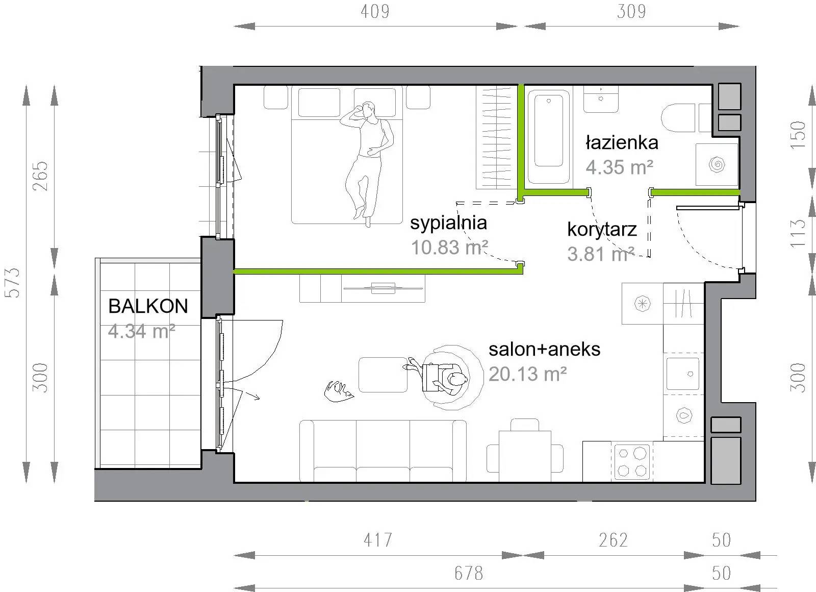 Przy Parku Vita – inwestycja Develia - lokal M3/3/4/44, budynek Etap III